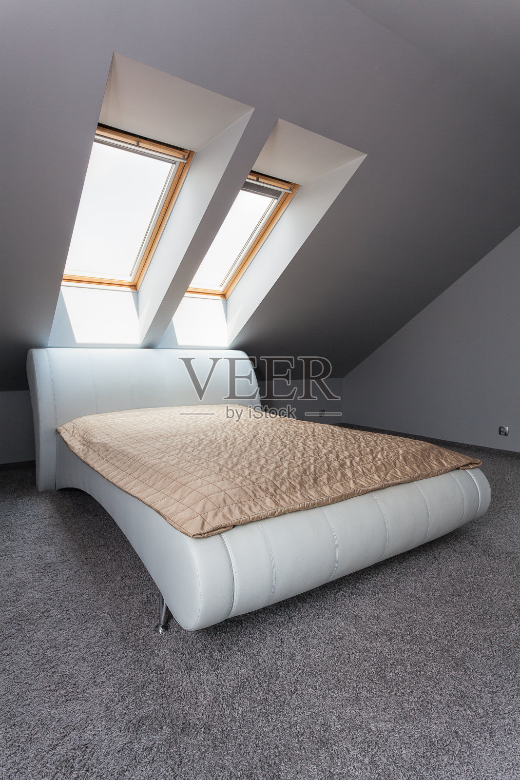 城市公寓-现代床照片摄影图片