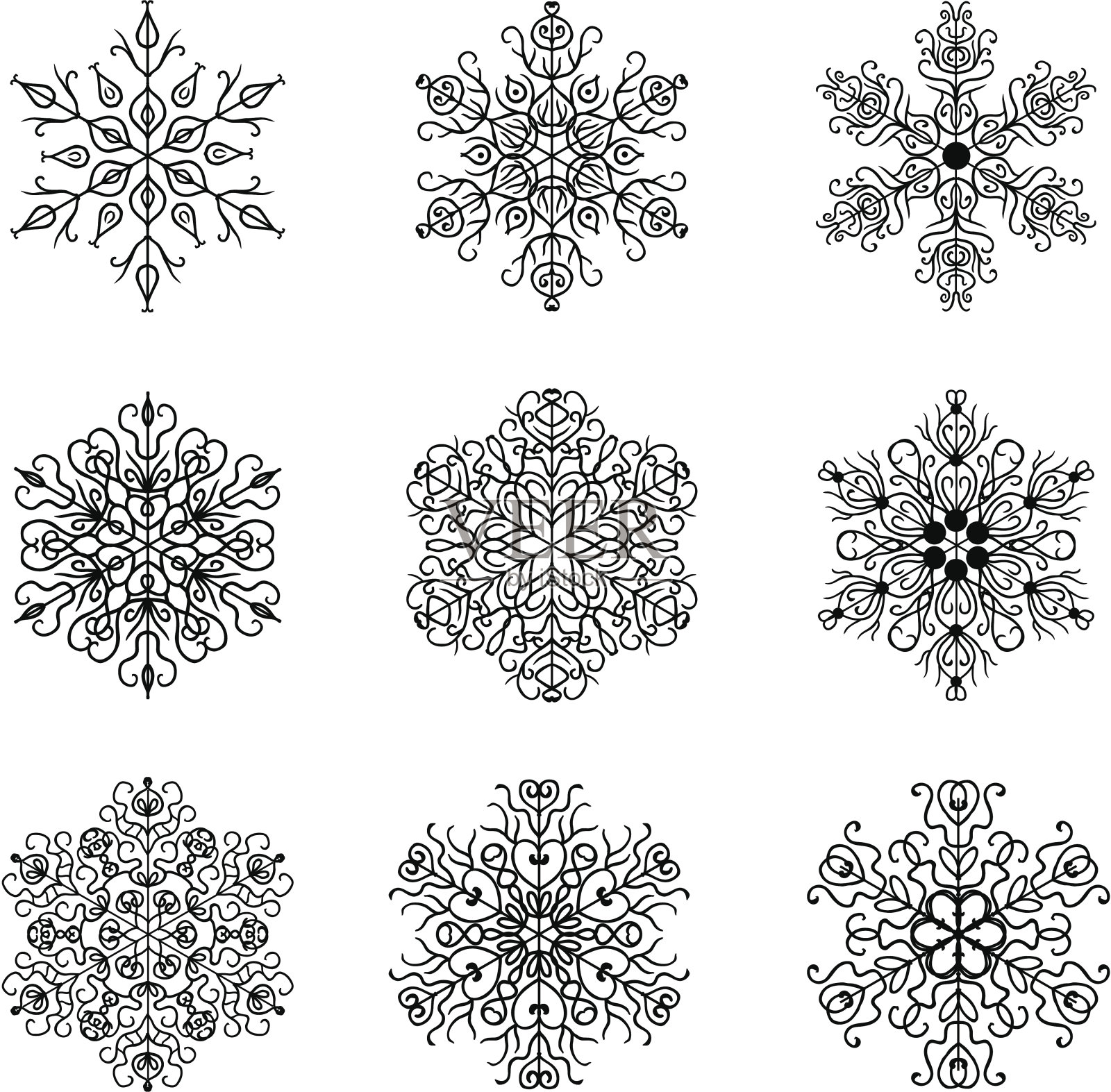 雪花插画图片素材