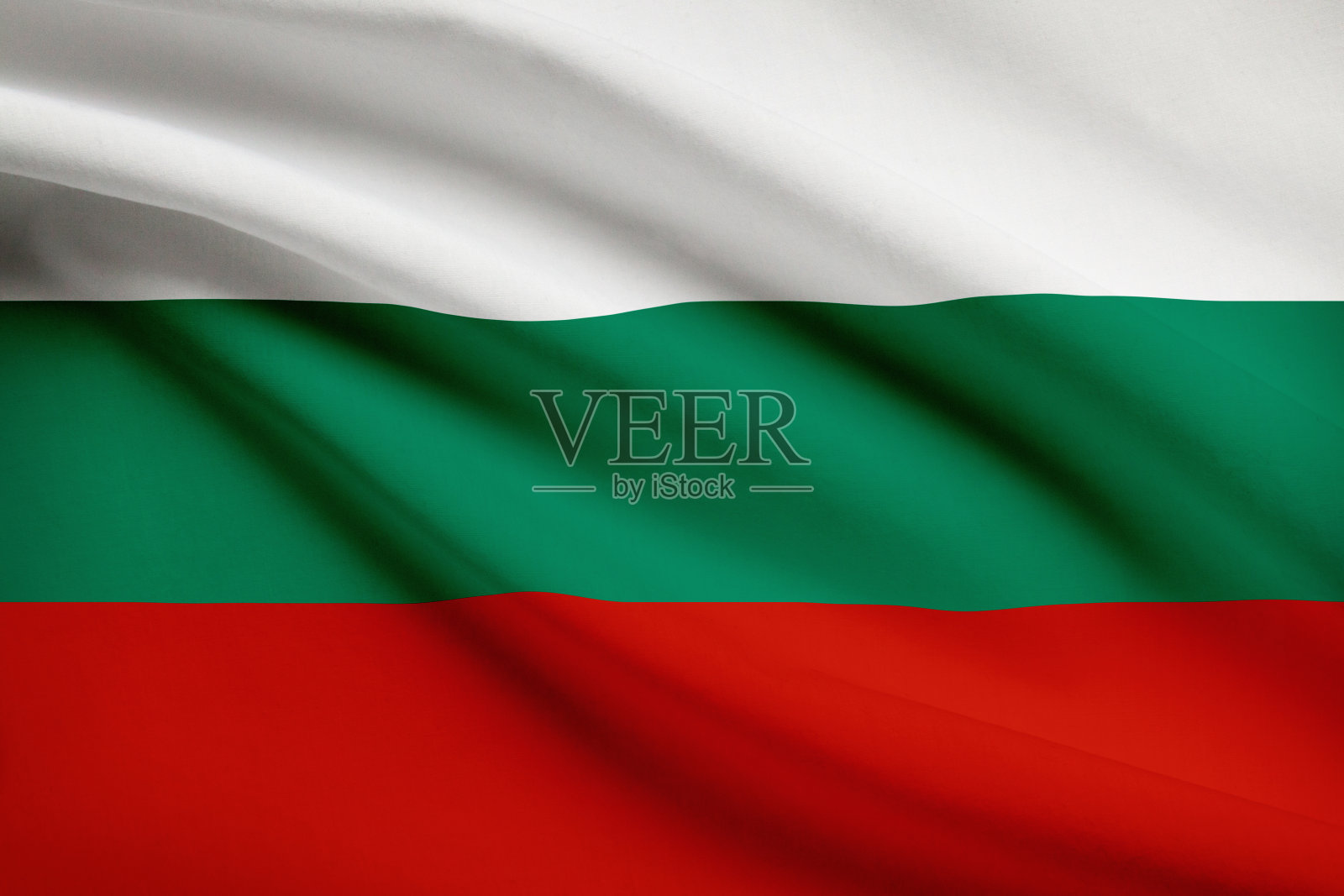 一系列皱褶的旗帜。保加利亚。照片摄影图片