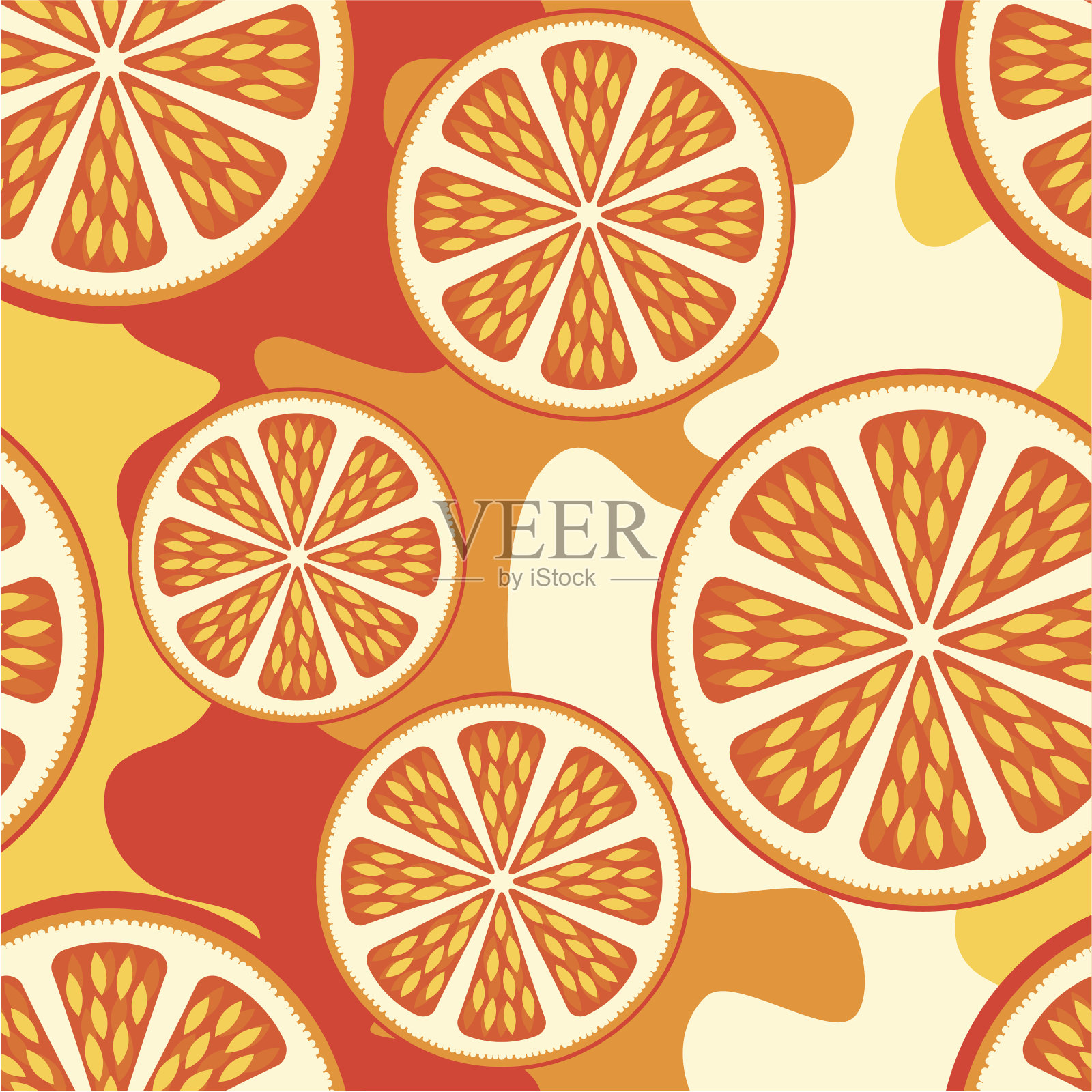 橙色背景插画图片素材