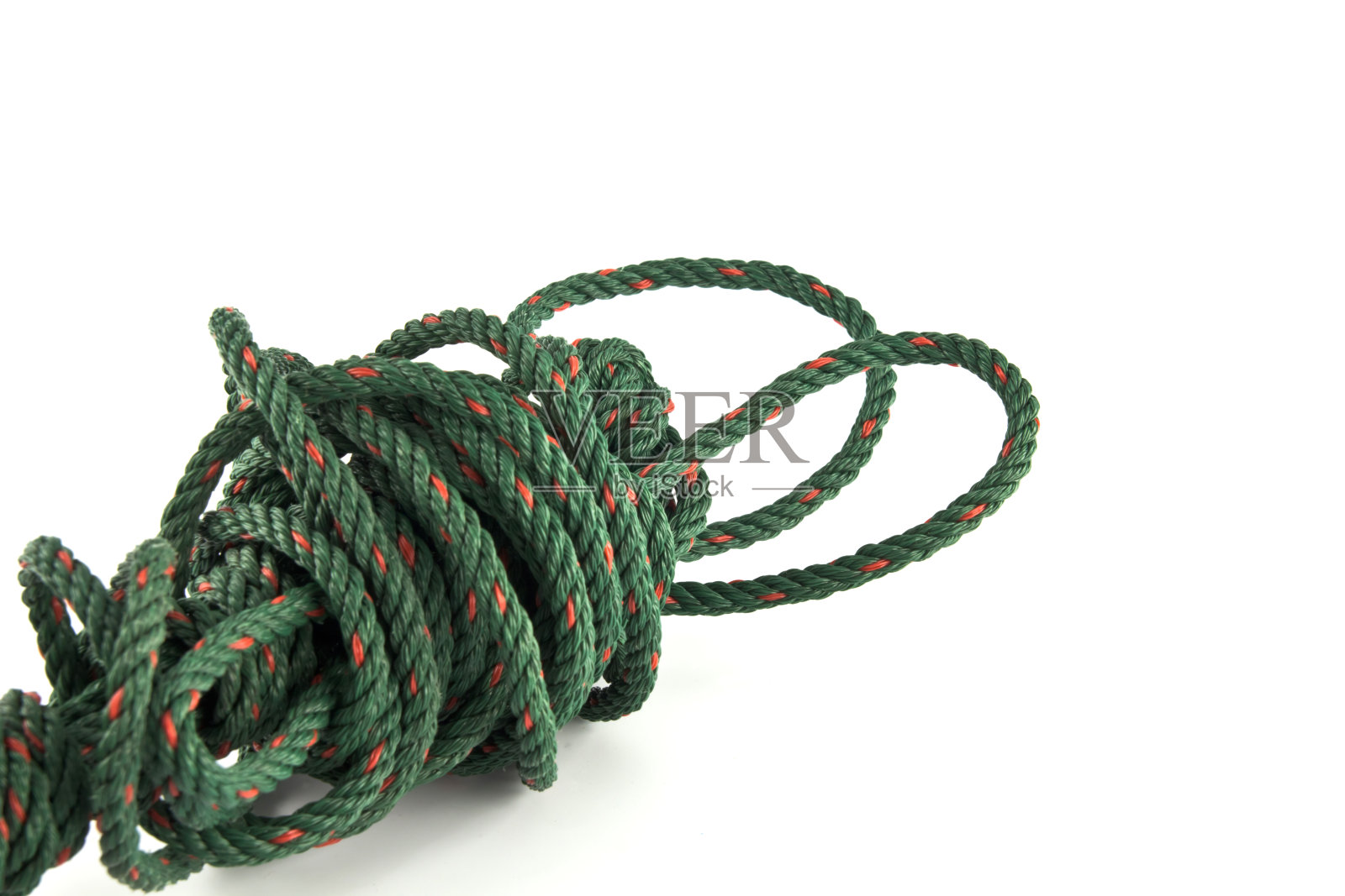 白色背景上的绳子照片摄影图片