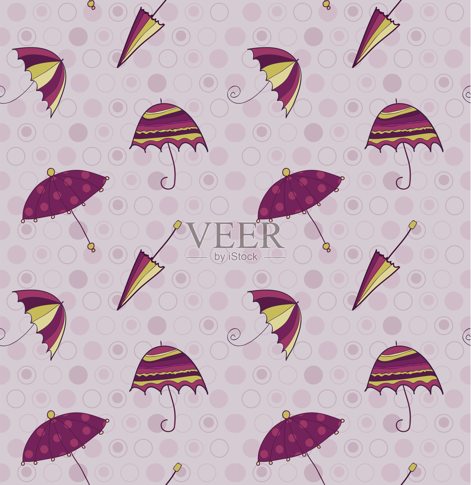 伞无缝的背景插画图片素材