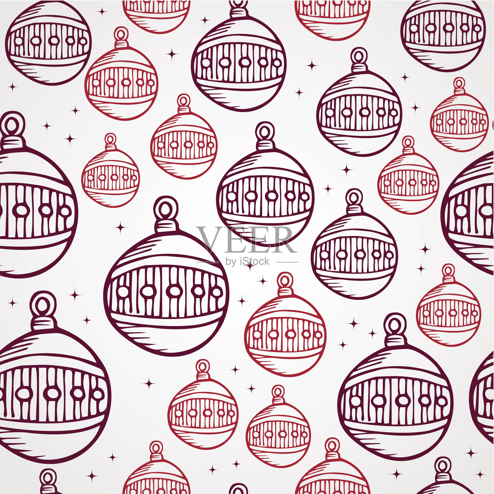 圣诞快乐的小玩意无缝图案背景。EPS10文件插画图片素材