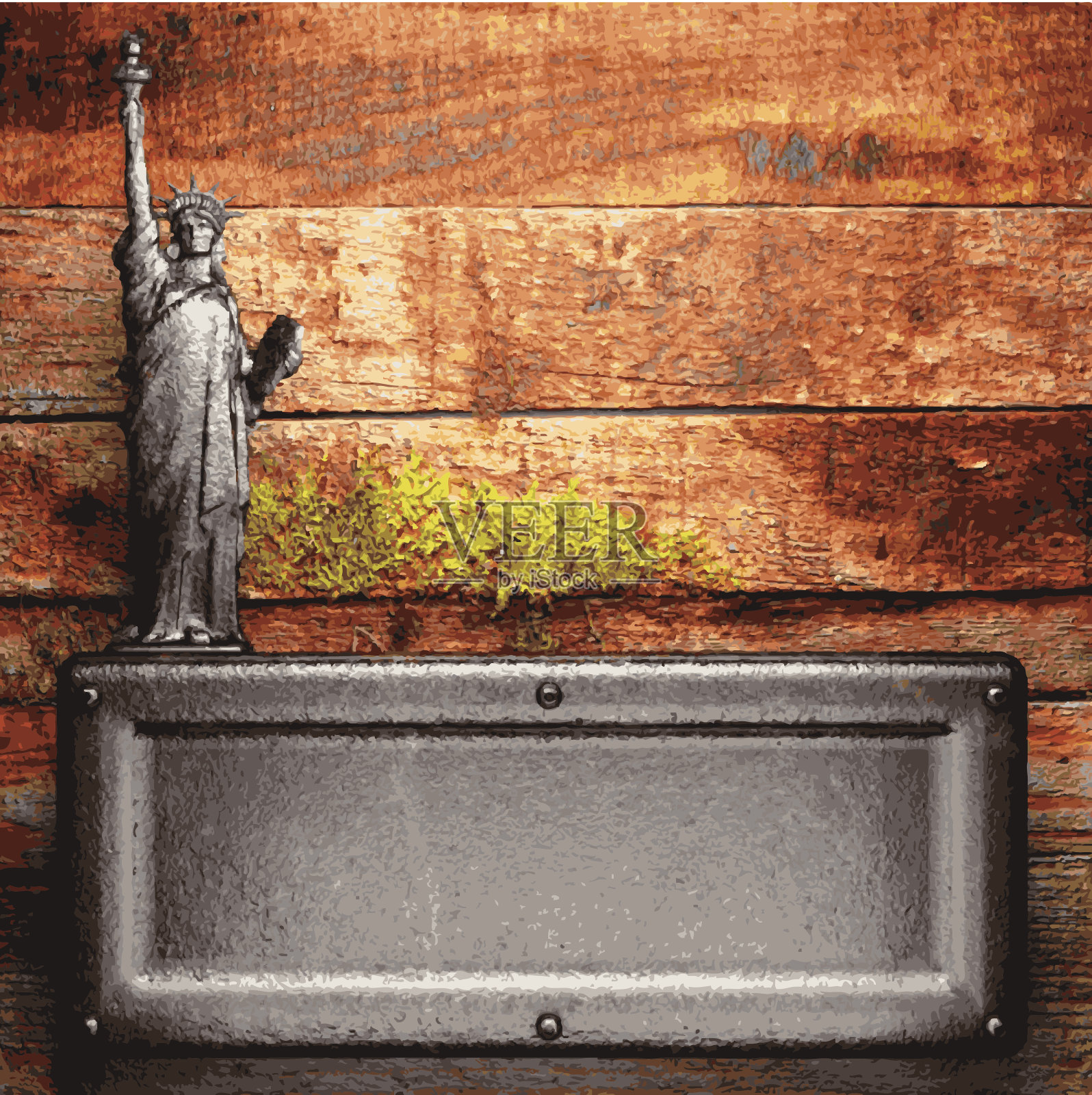 金属和木材背景插画图片素材