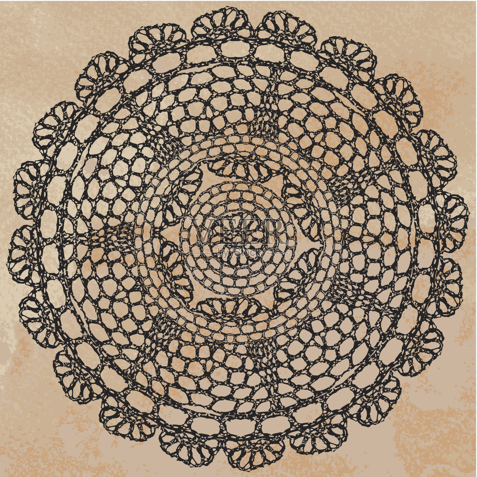 优雅的花边桌巾插画图片素材