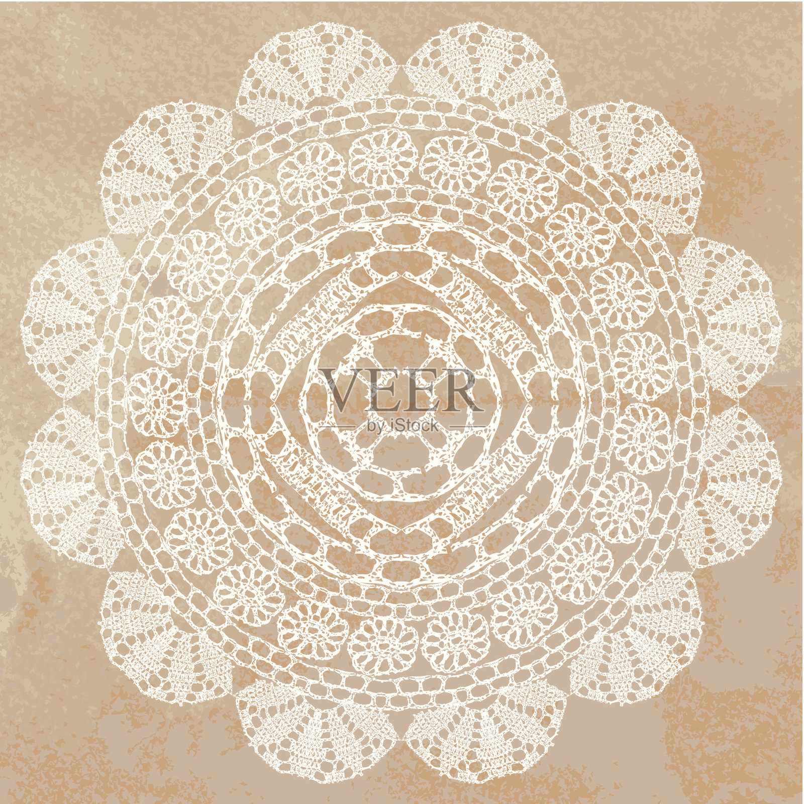 优雅的花边桌巾插画图片素材