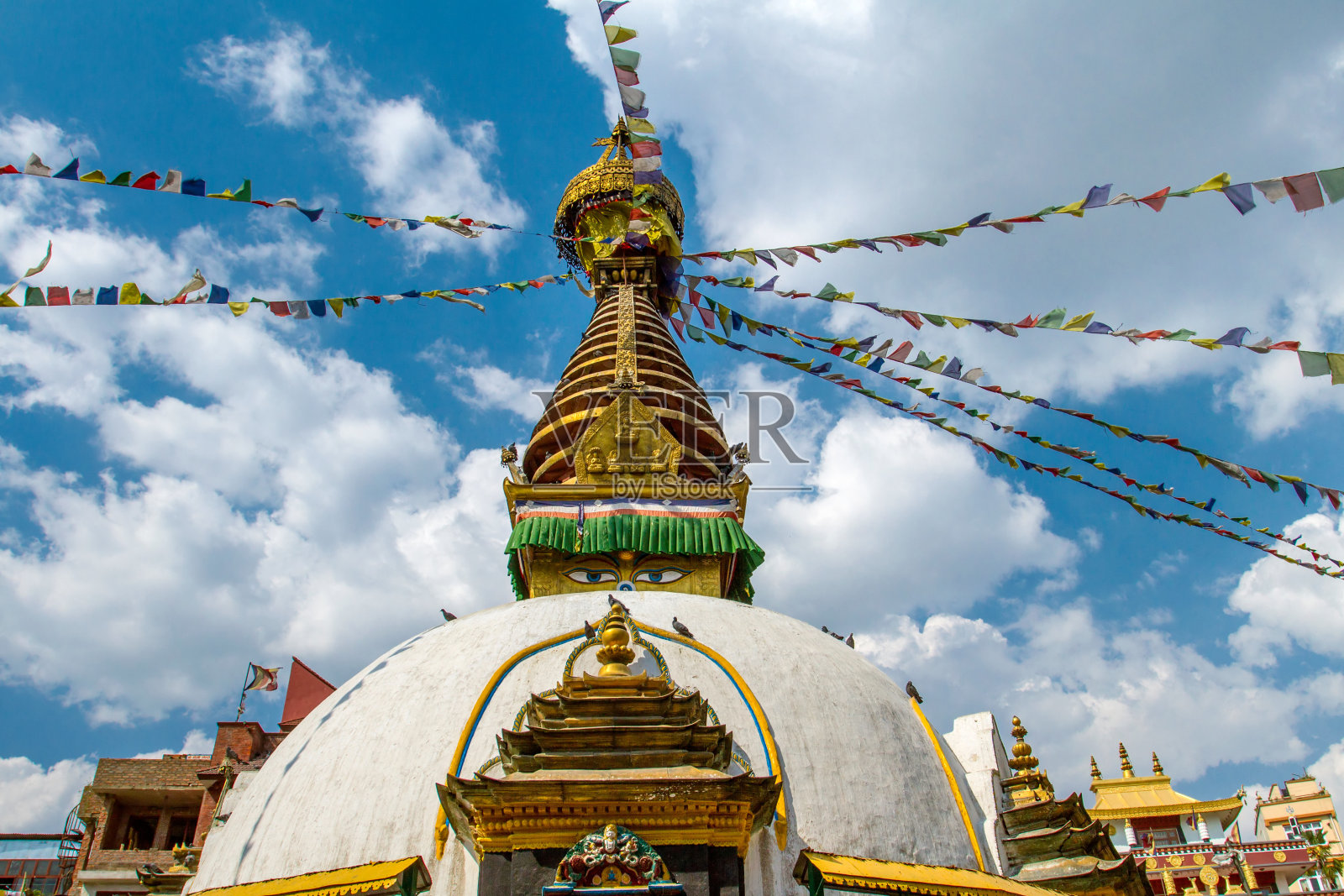 凯萨辛布塔，有着佛陀智慧的眼睛照片摄影图片