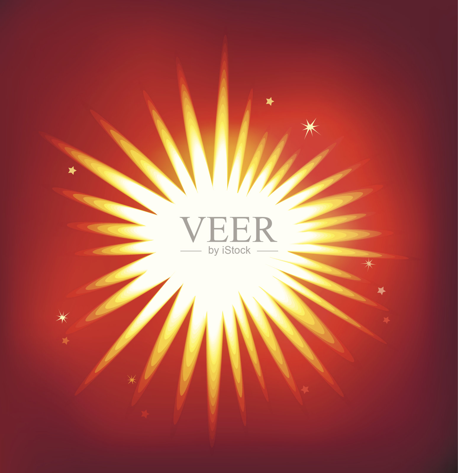 闪亮的矢量星孤立在红色背景插画图片素材