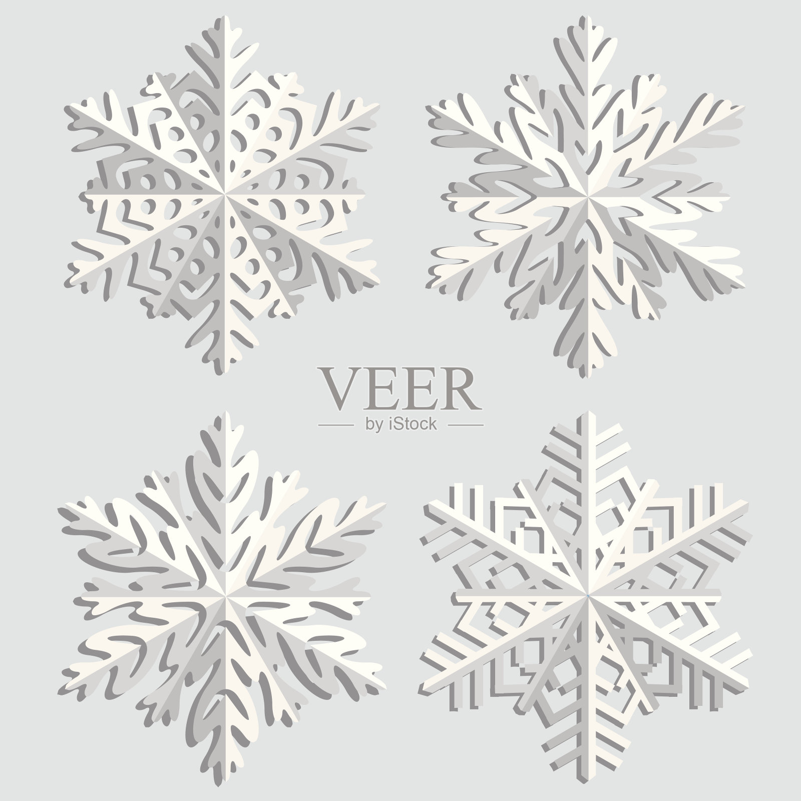 装饰抽象的雪花。插画图片素材