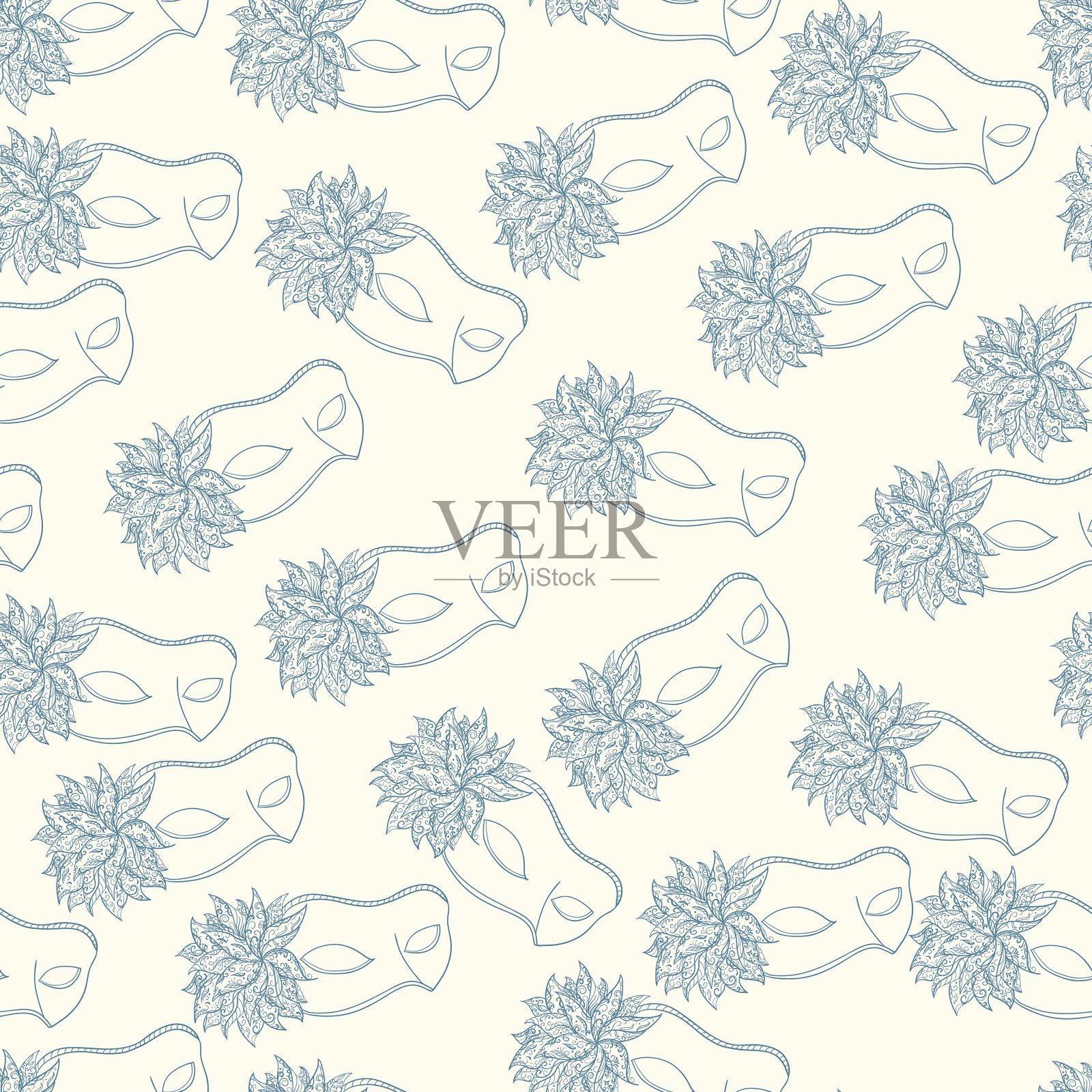 无缝的面具背景插画图片素材