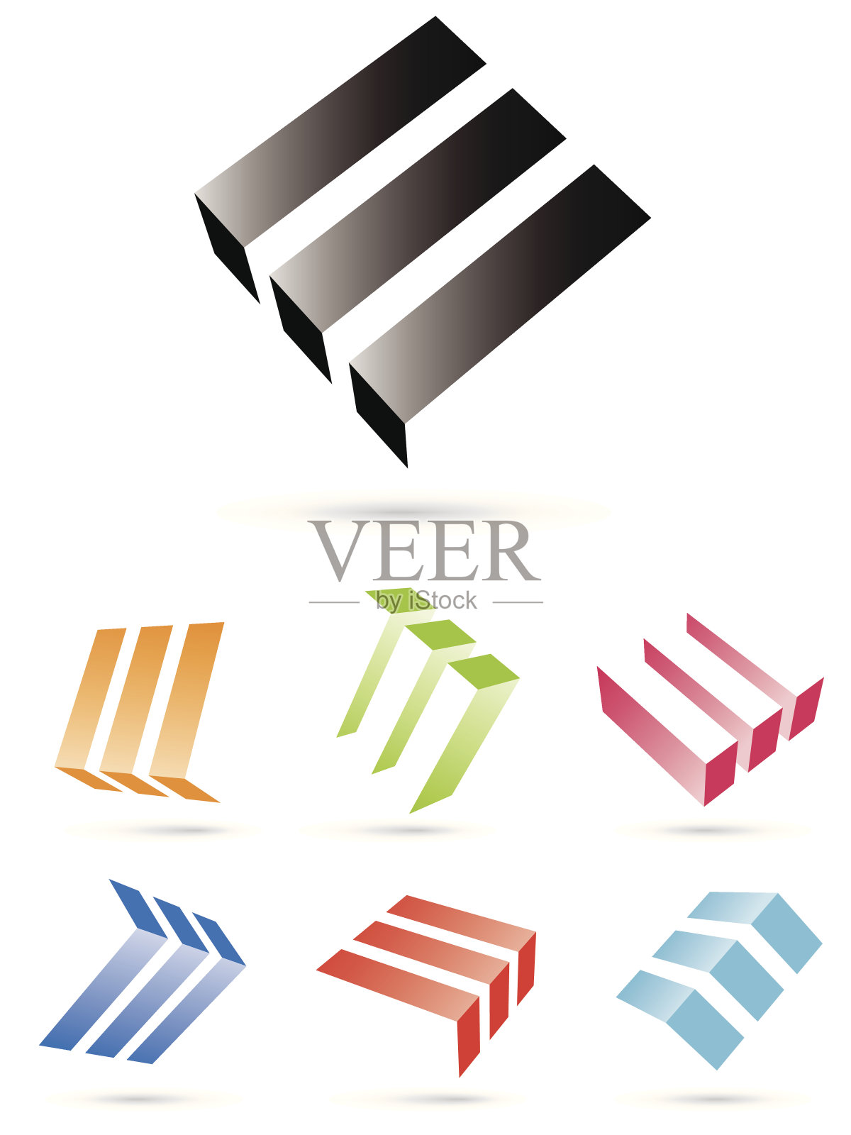 浮动块抽象矢量符号插画图片素材