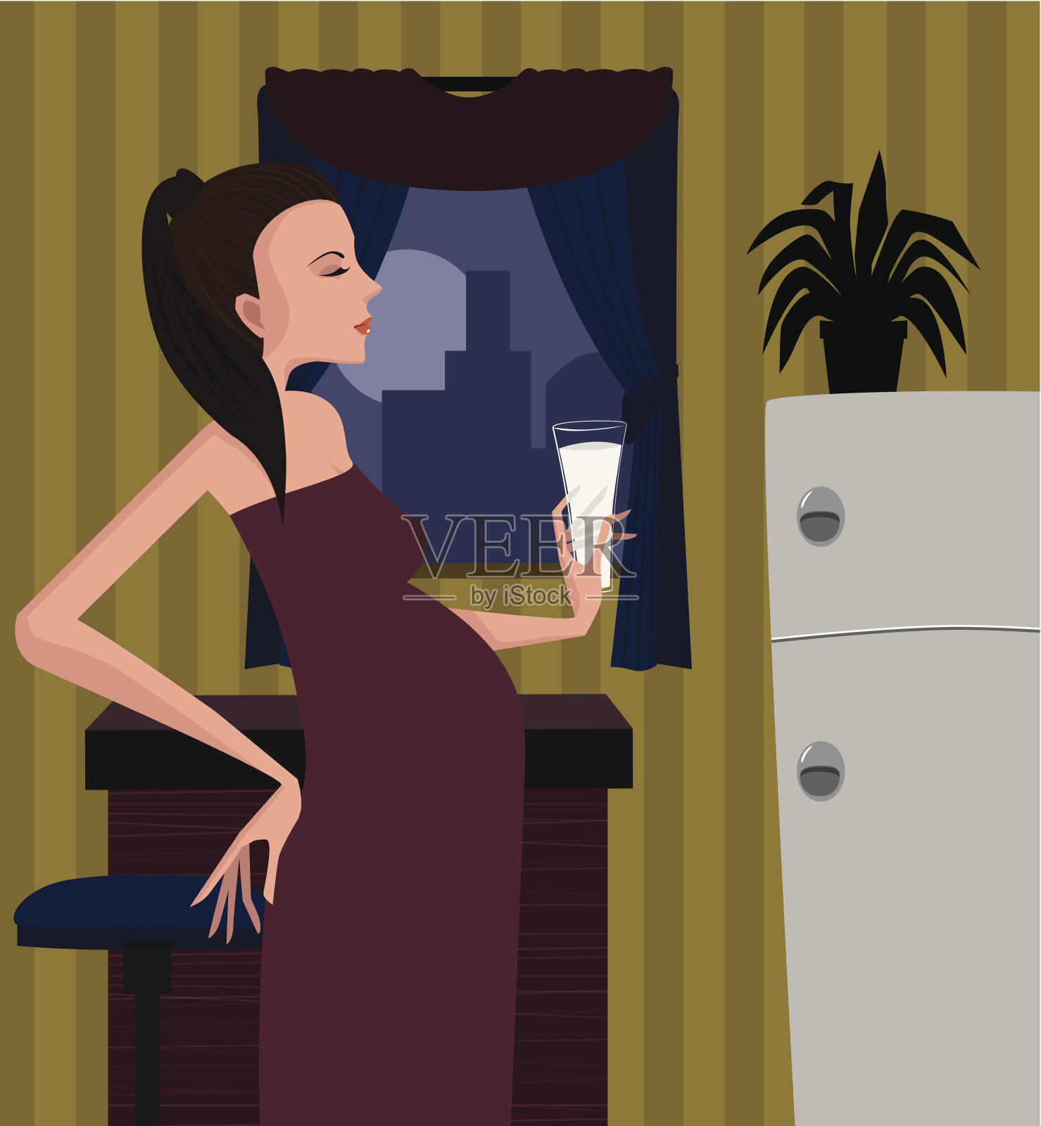 孕期健康饮品插画图片素材