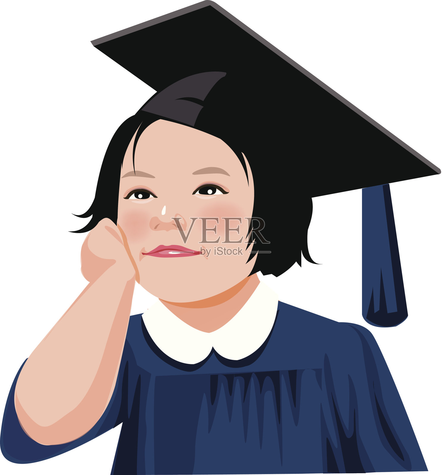 女孩的画像插画图片素材