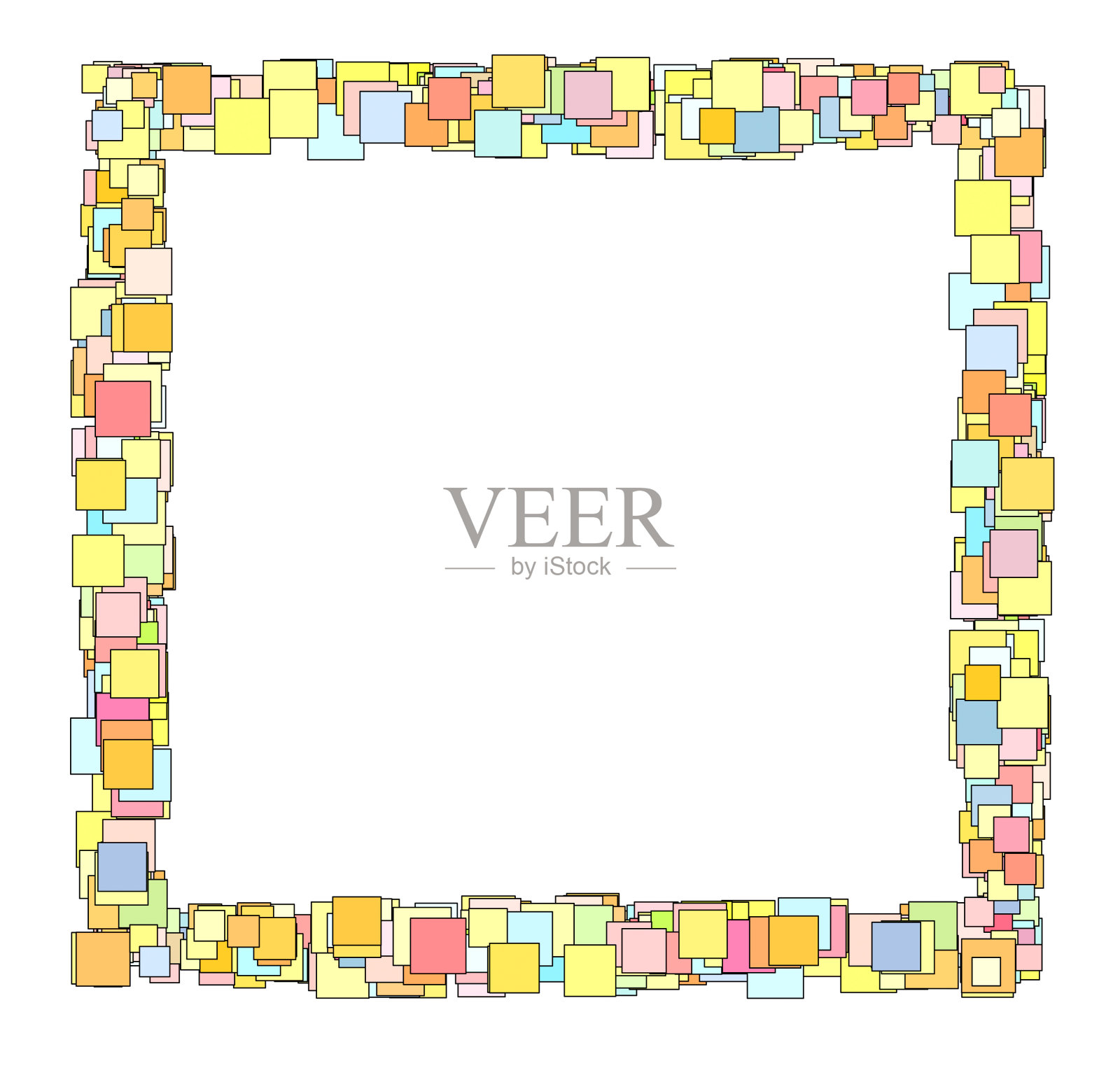 糖果色方形平面的抽象构图照片摄影图片