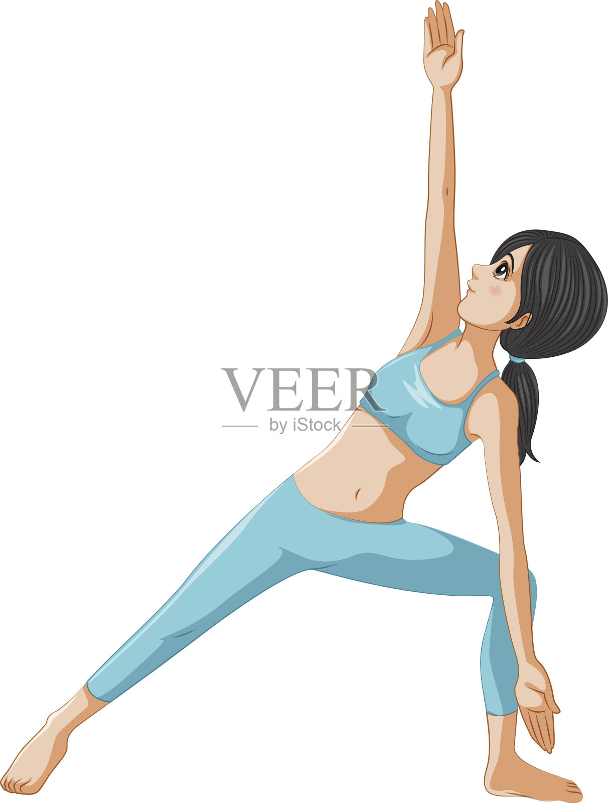 女人做瑜伽插画图片素材