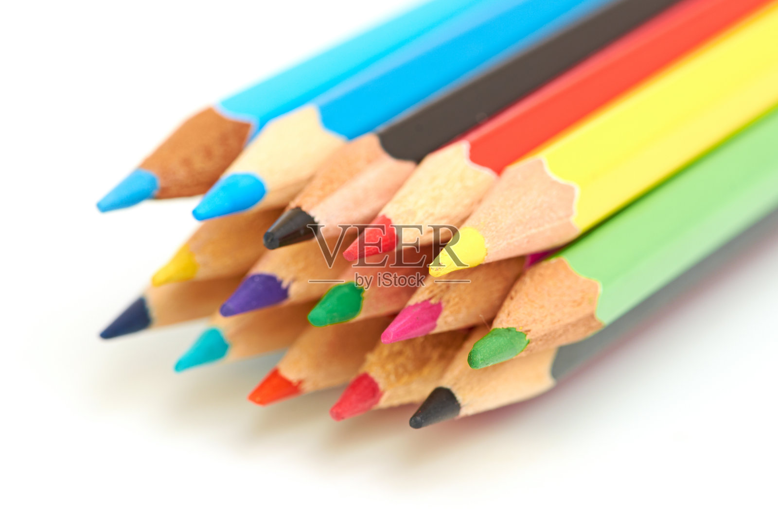 彩色铅笔的宏照片摄影图片