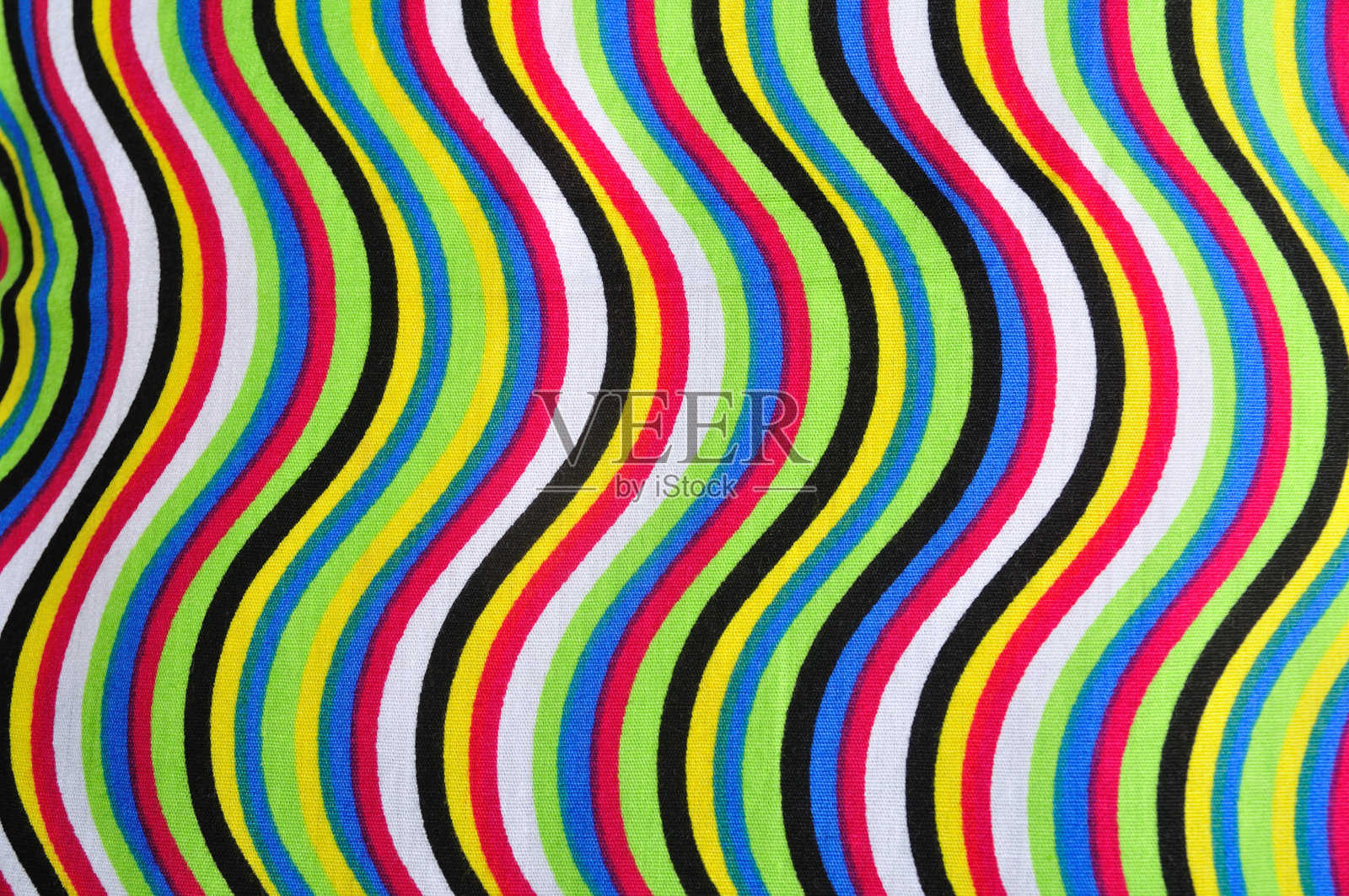 色彩鲜艳的曲线图案布料照片摄影图片