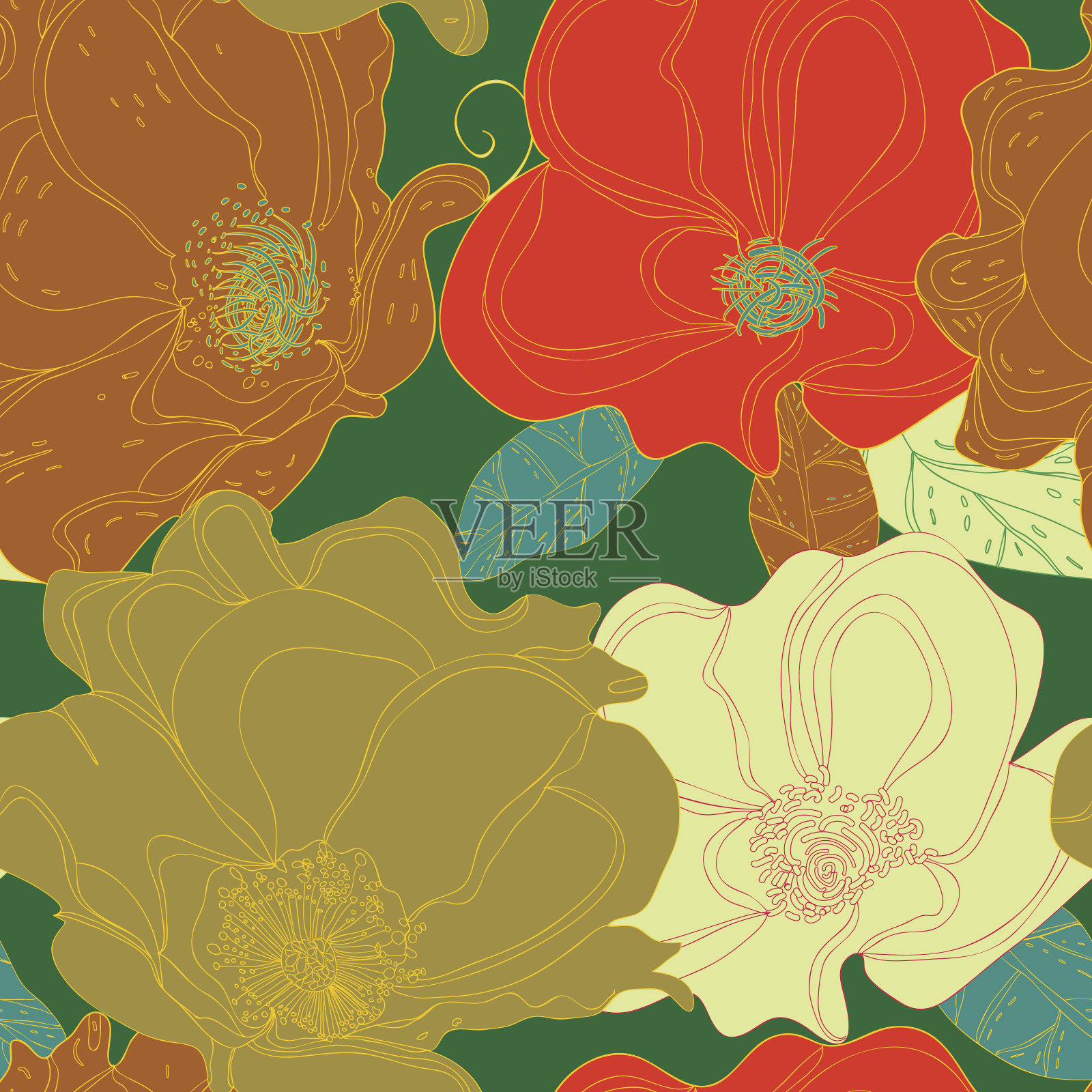 花的背景插画图片素材