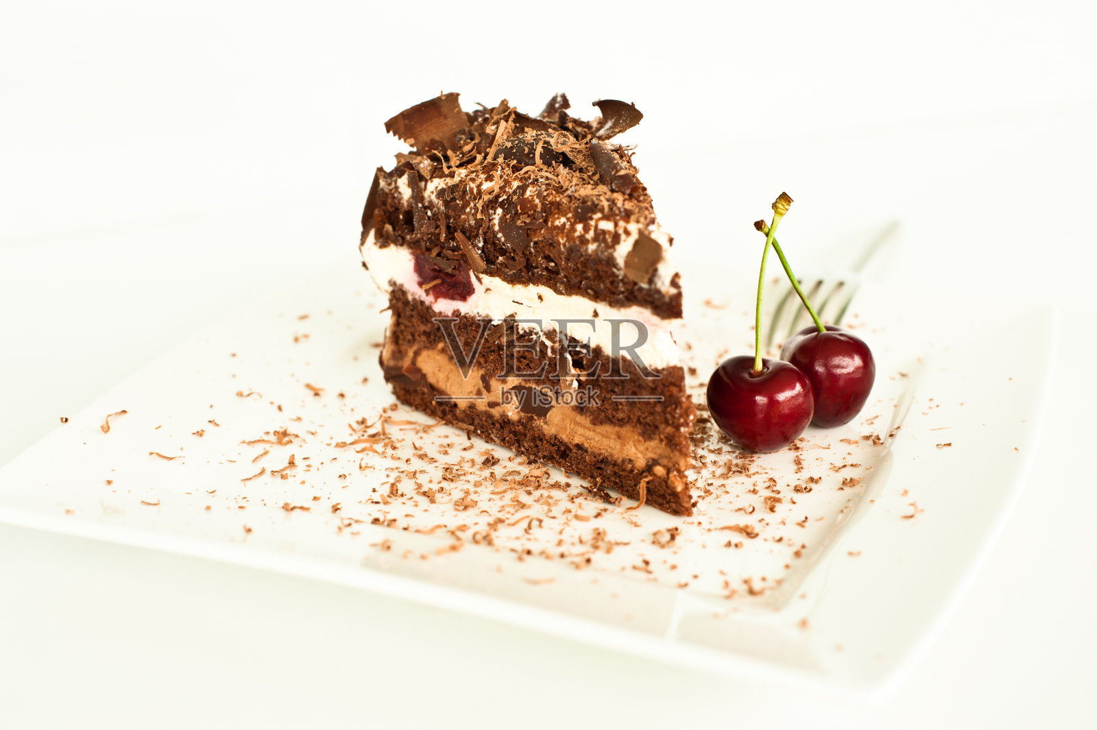 一片黑森林蛋糕照片摄影图片
