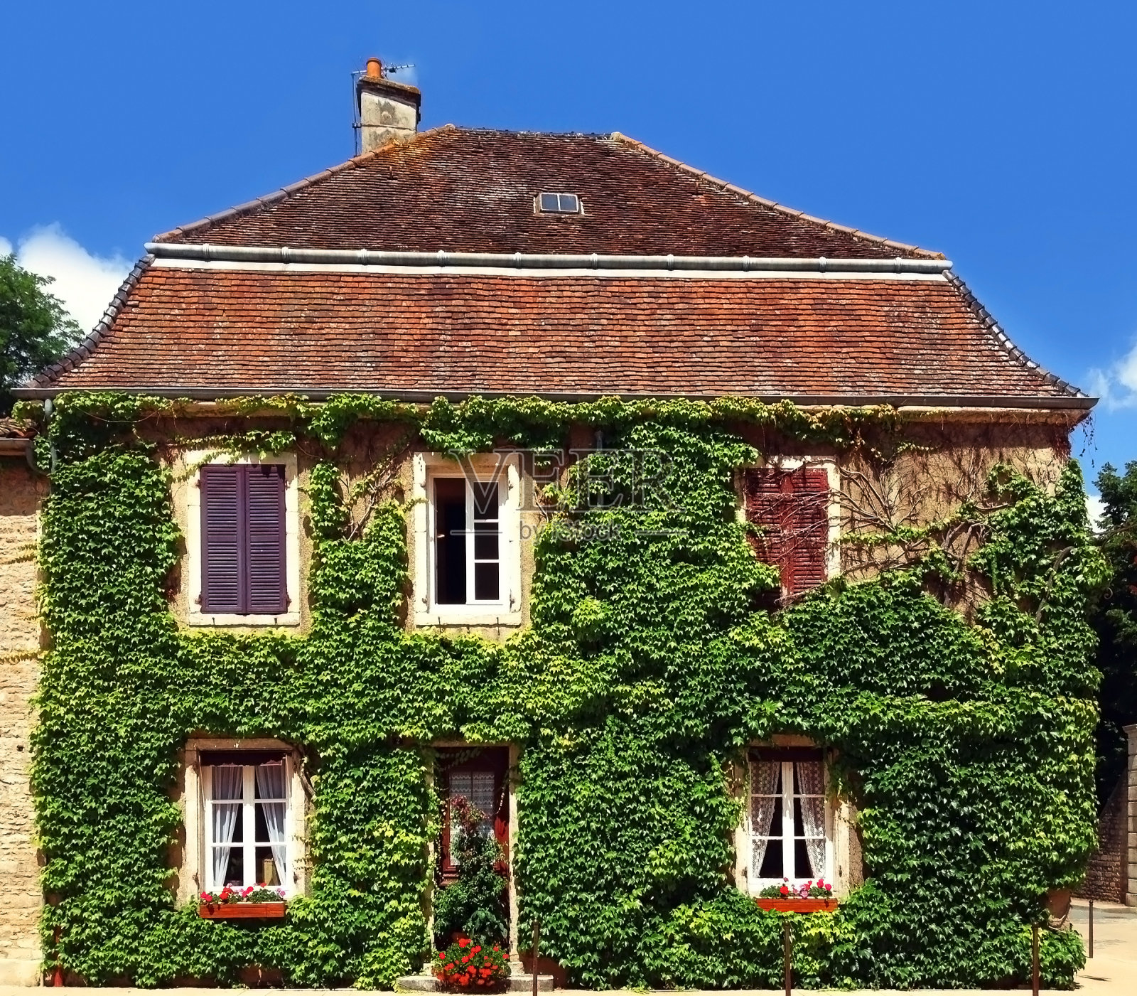 法国普罗旺斯村的建筑照片摄影图片