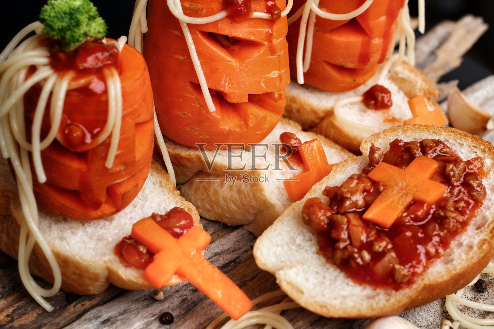 万圣节的意大利面照片摄影图片