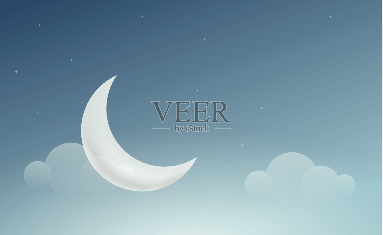 新月插画图片素材