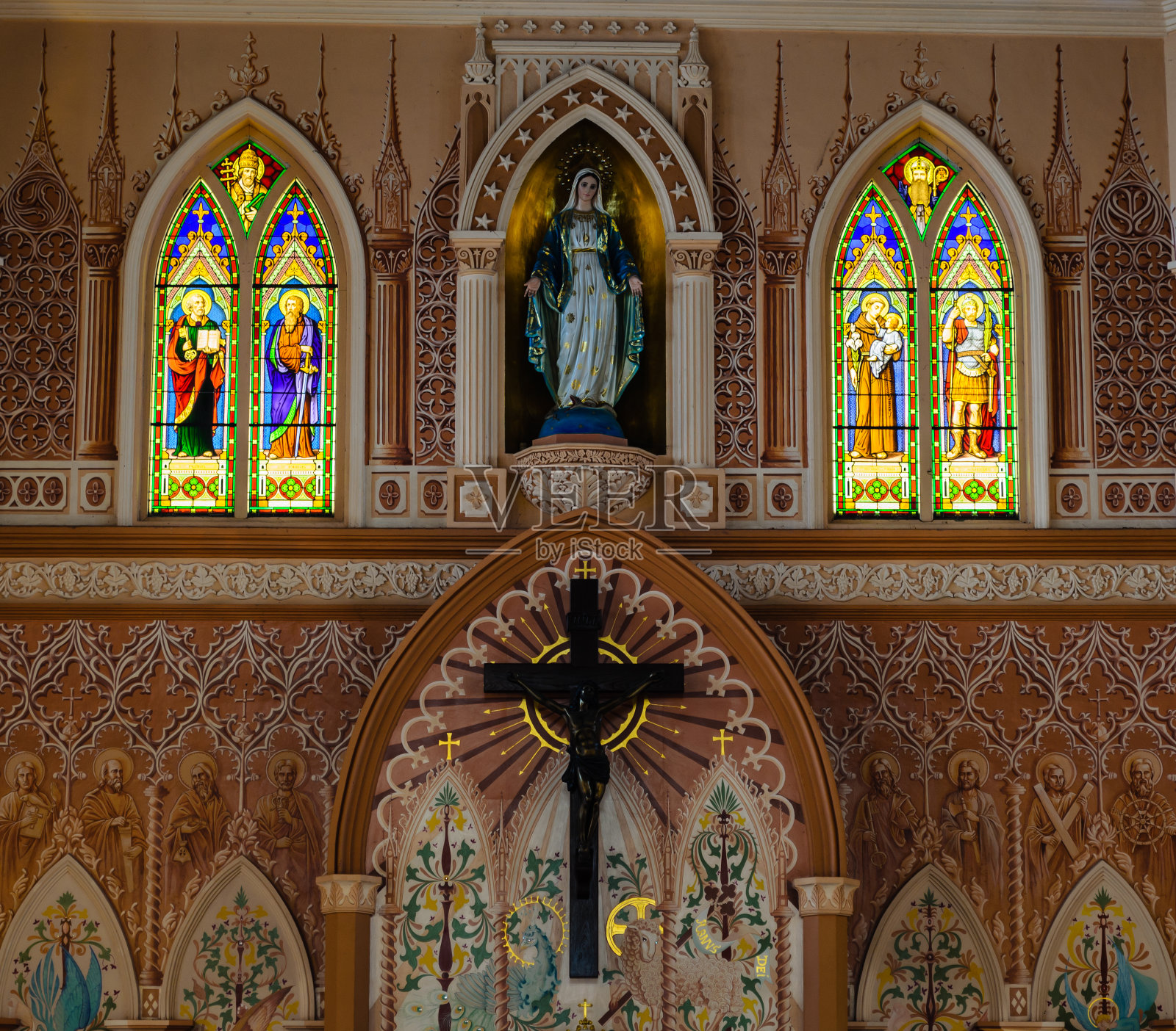 教堂内部景观照片摄影图片