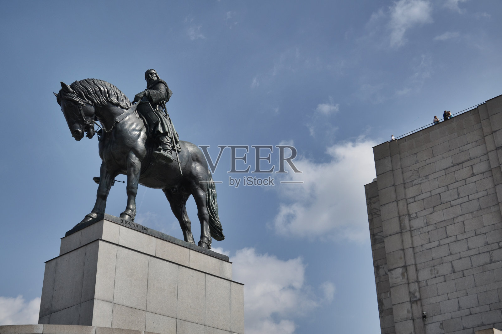 布拉格的骑马雕像照片摄影图片