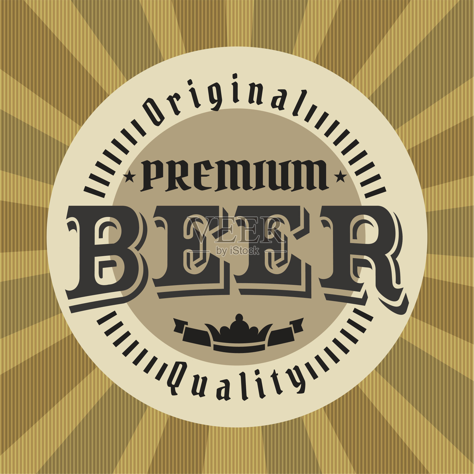 复古风格啤酒标签插画图片素材
