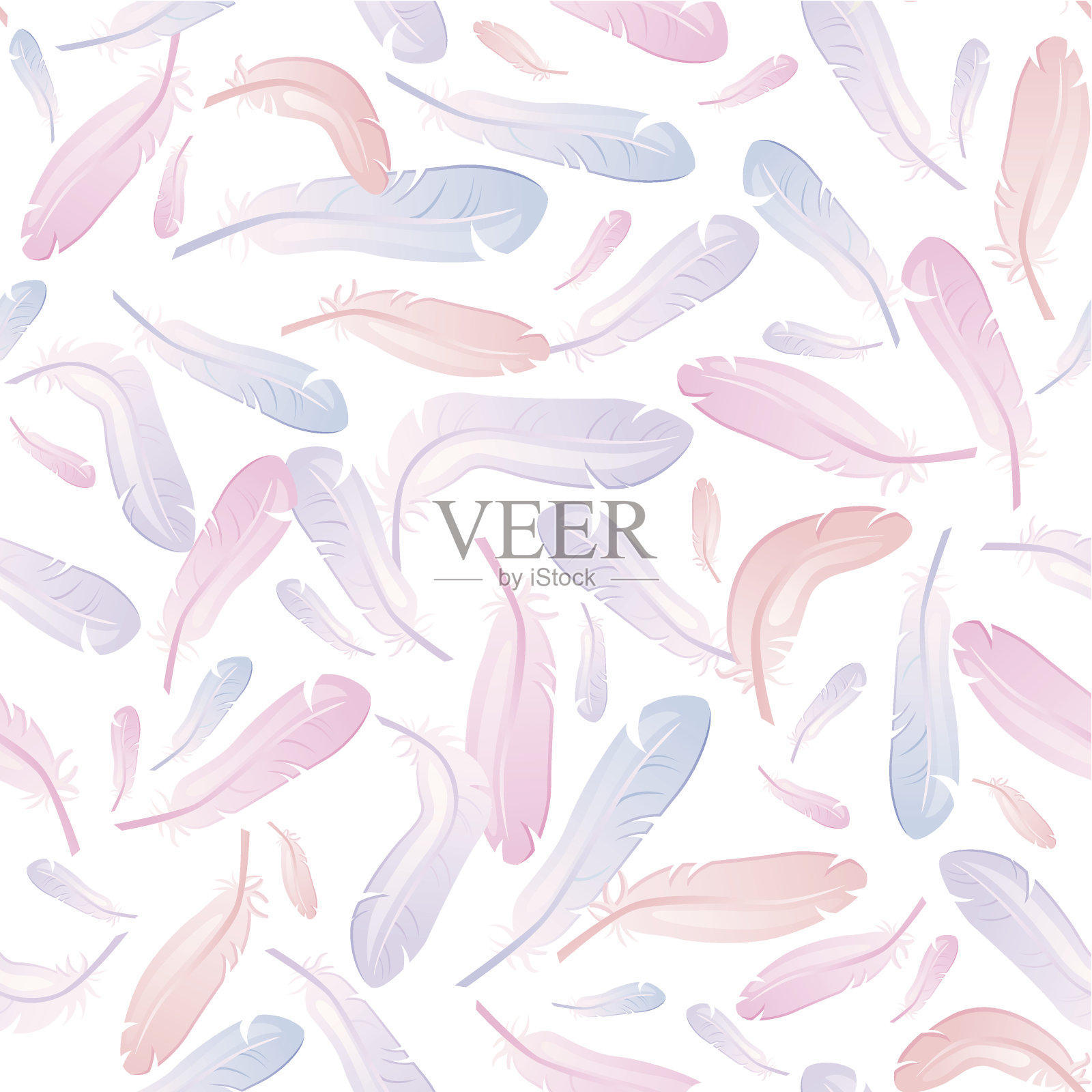 羽毛图案，边缘修剪插画图片素材