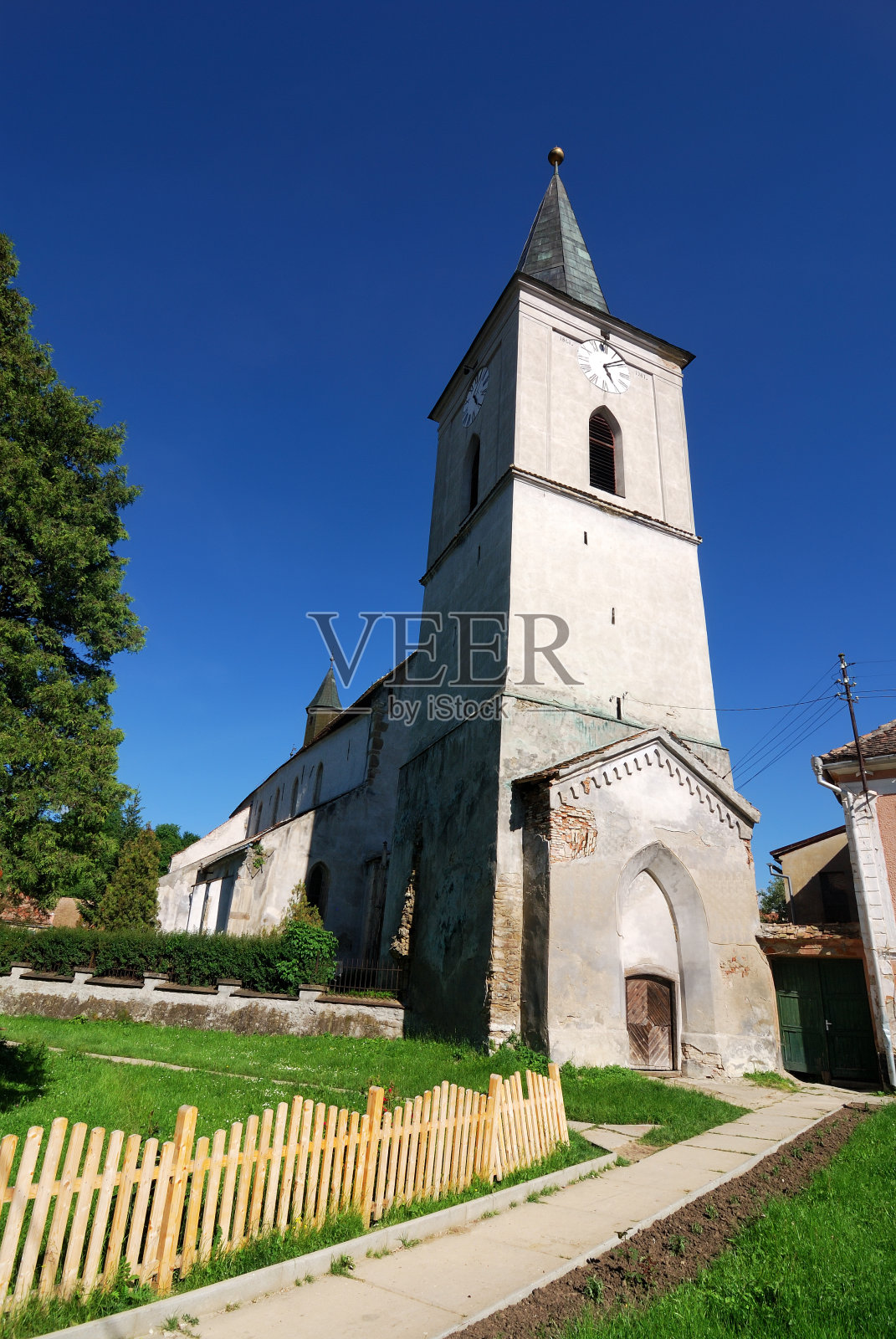 罗马尼亚特兰西瓦尼亚里希什设防教堂照片摄影图片