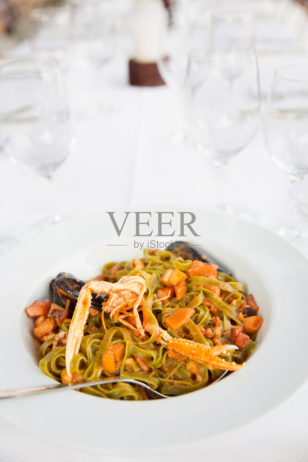 小龙虾意大利面照片摄影图片