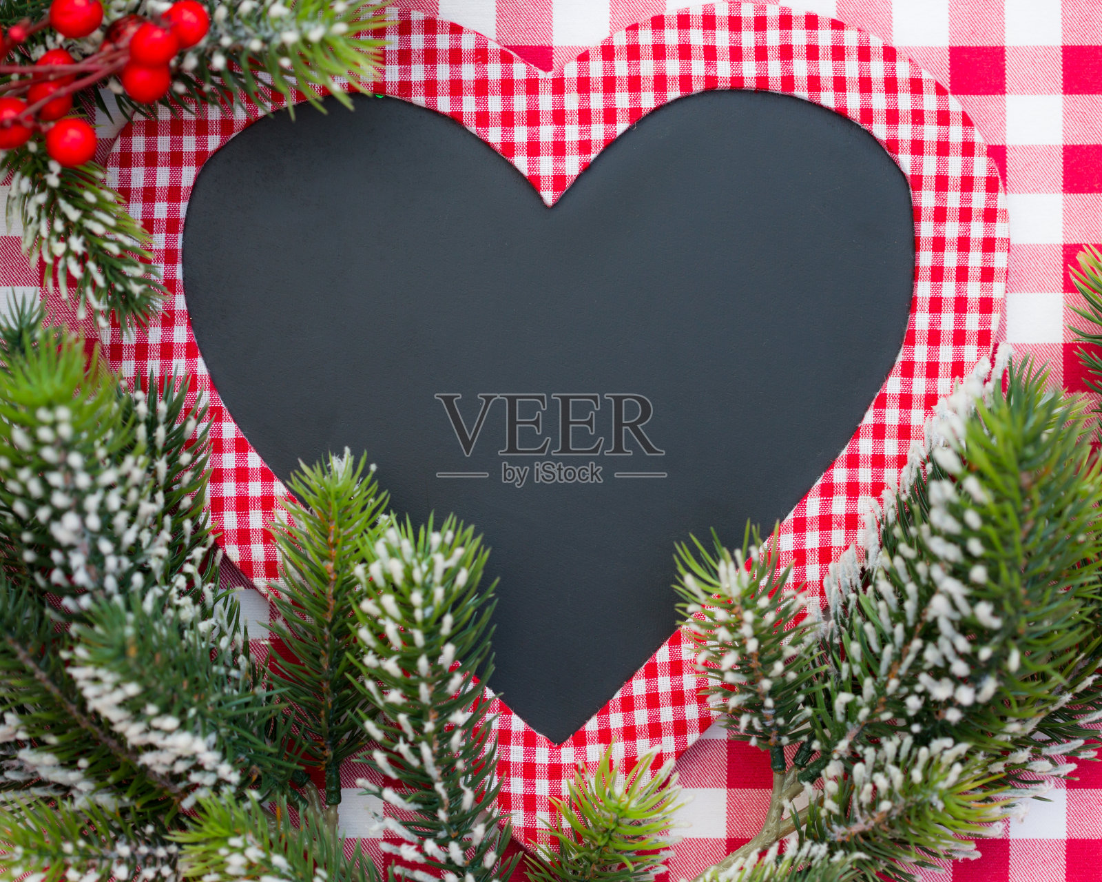 心形空白圣诞卡片照片摄影图片