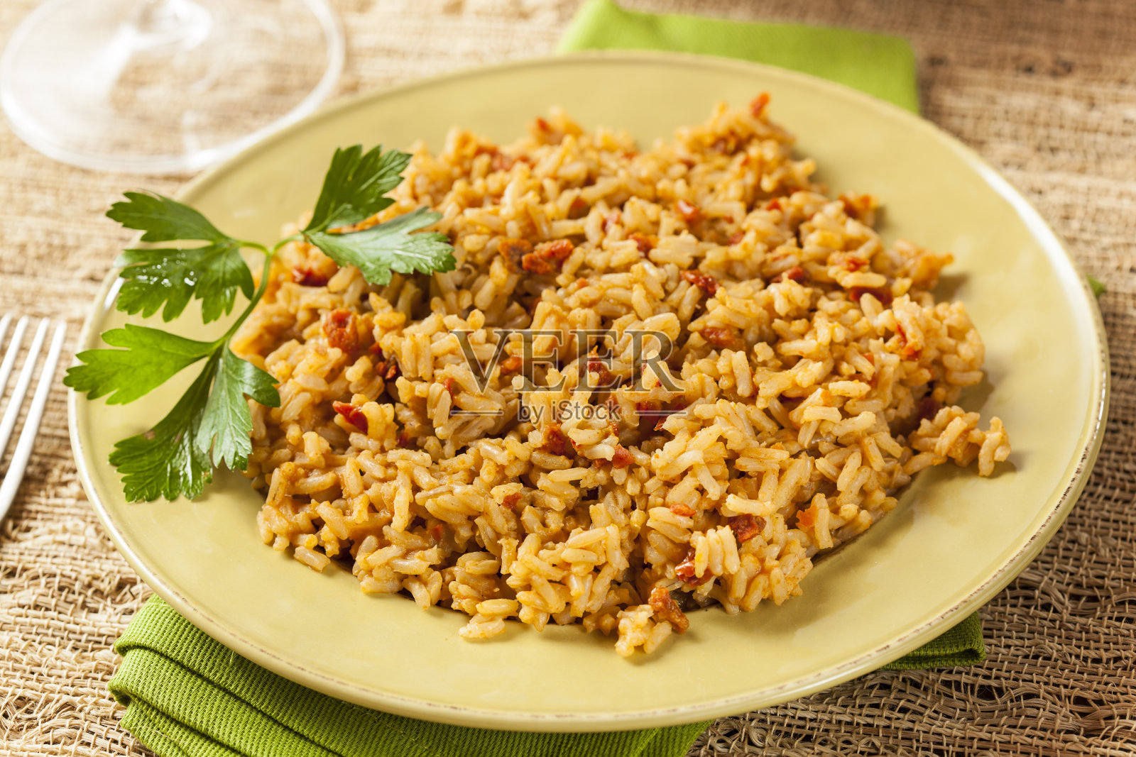 自制西班牙香菜饭照片摄影图片