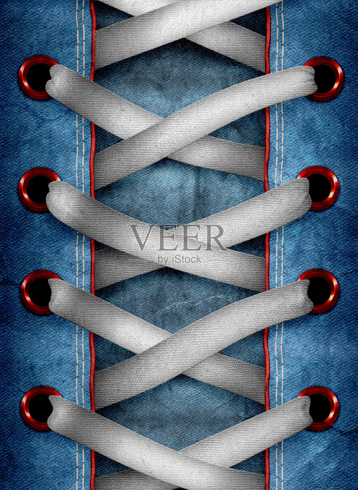 蓝色运动鞋中的鞋带照片摄影图片