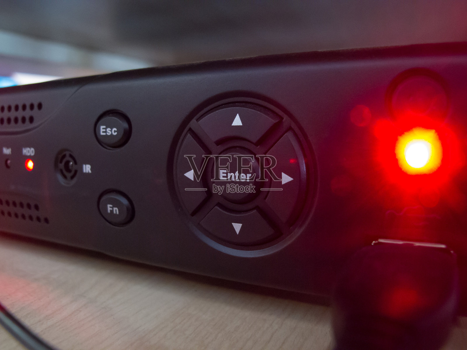 红色的数字录像机的特写镜头照片摄影图片