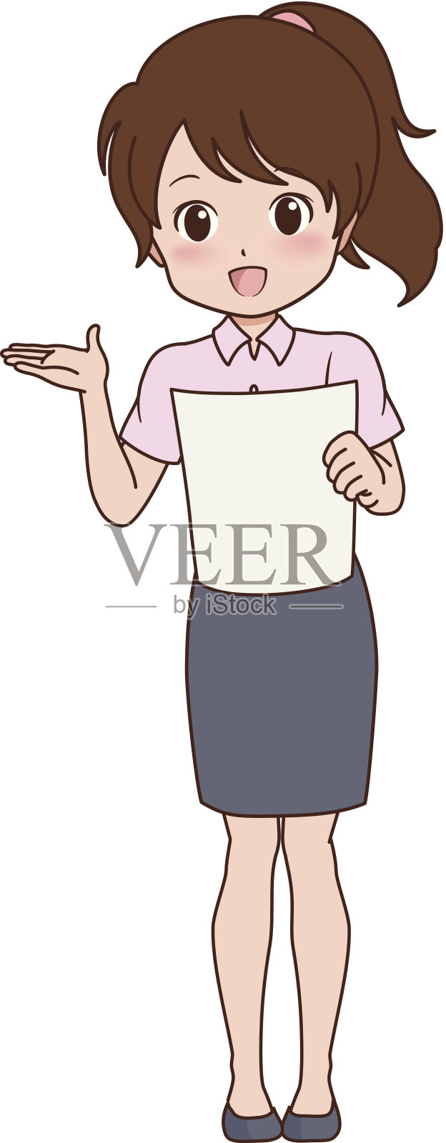 一个年轻的女人插画图片素材