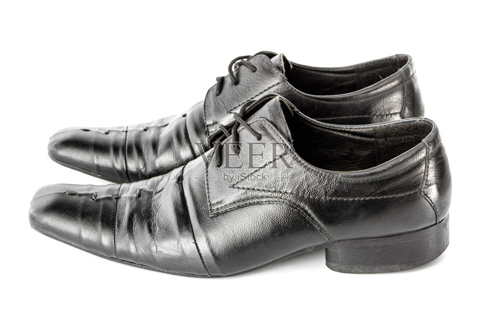 黑色商务鞋隔离照片摄影图片