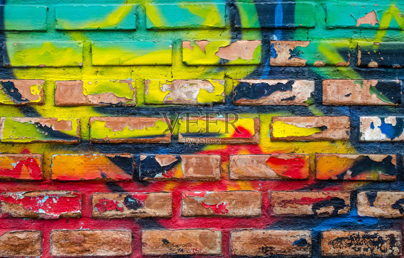 旧砖墙画。照片摄影图片