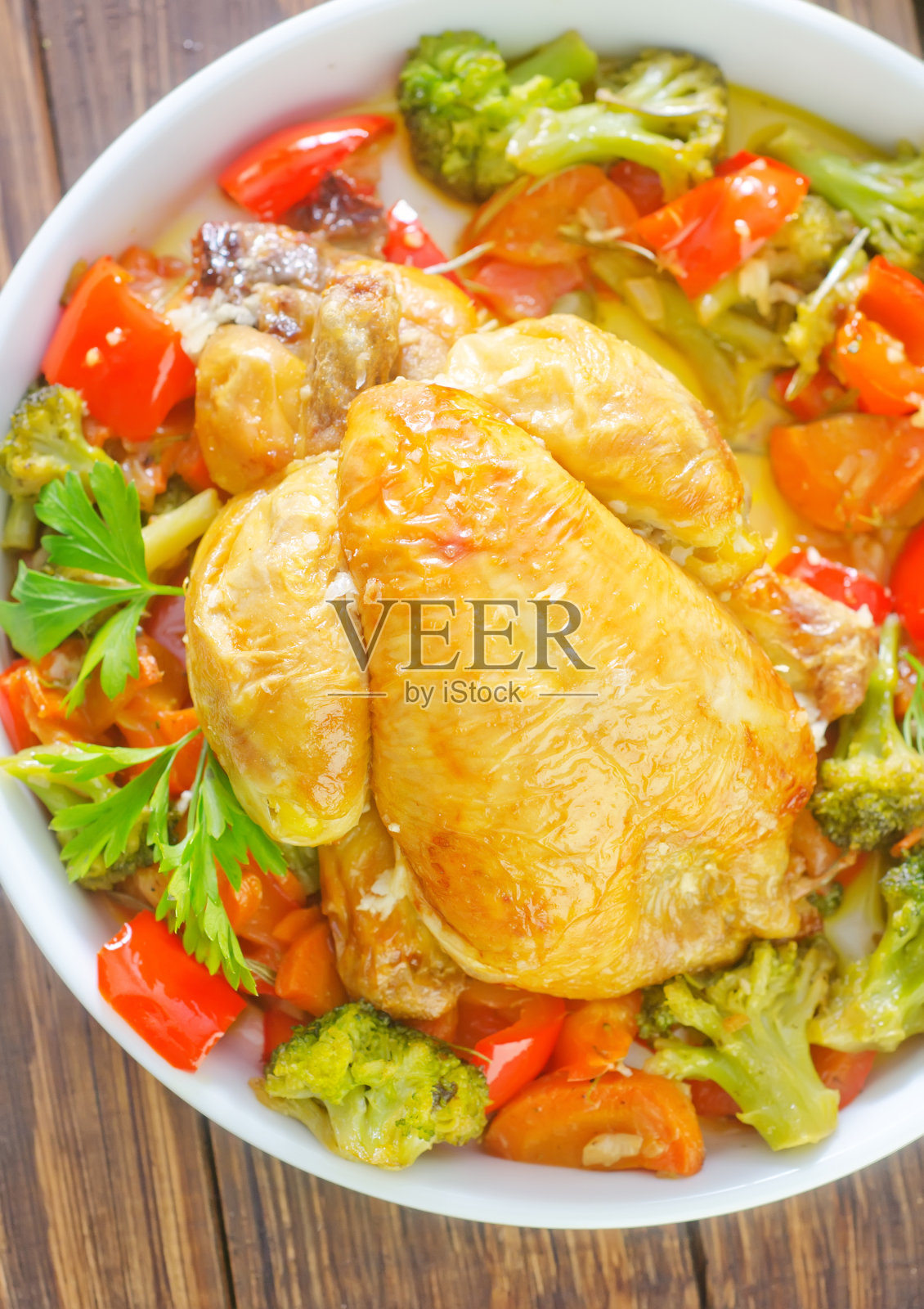 鸡肉和蔬菜照片摄影图片