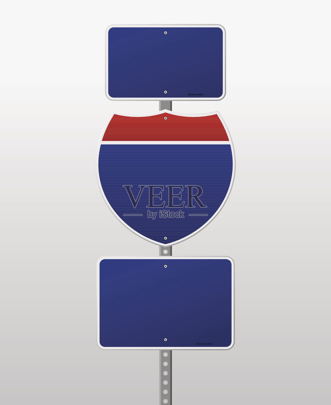 不同形状的蓝红空白州际标志插画图片素材