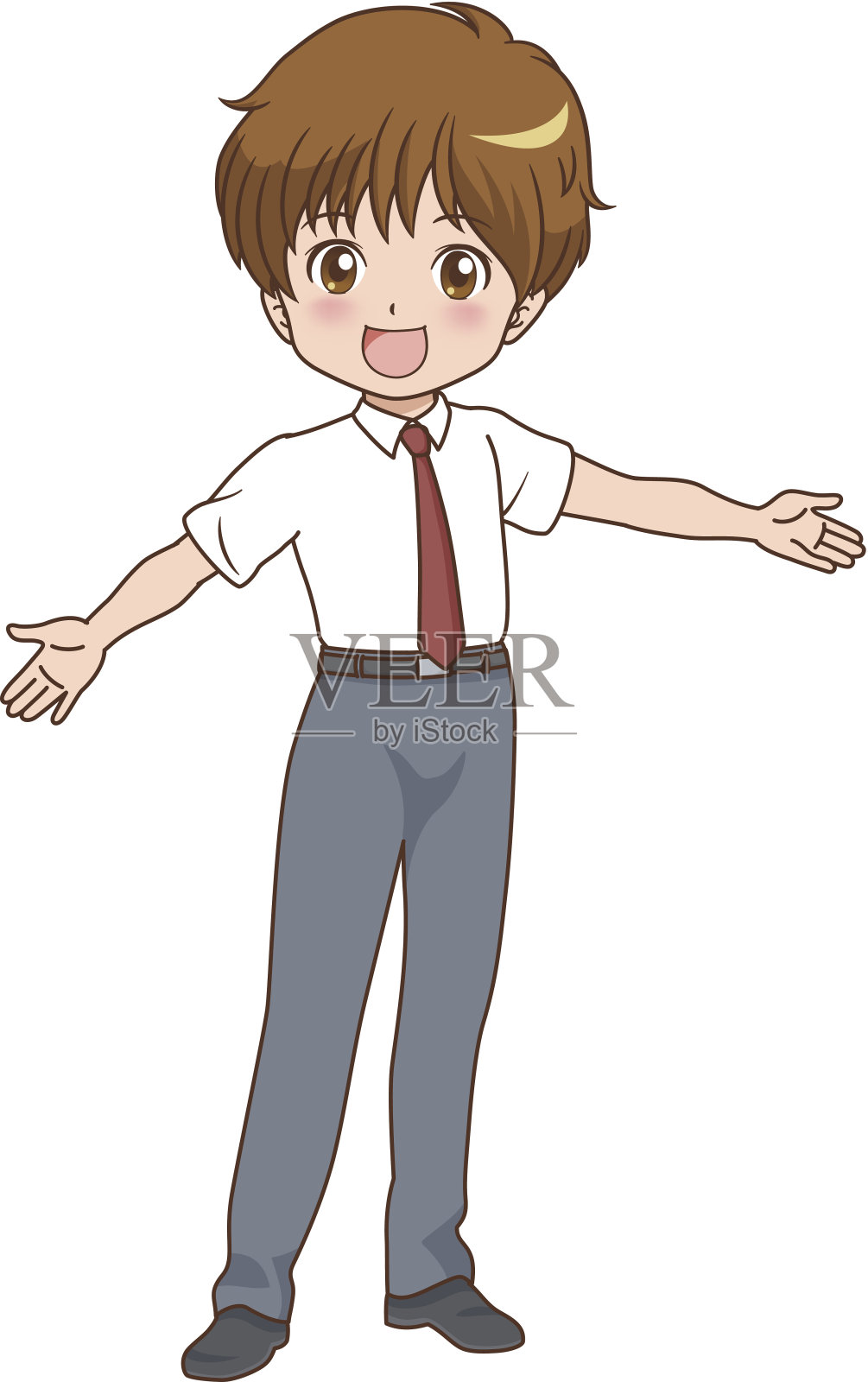 站在白色背景下的男孩设计元素图片