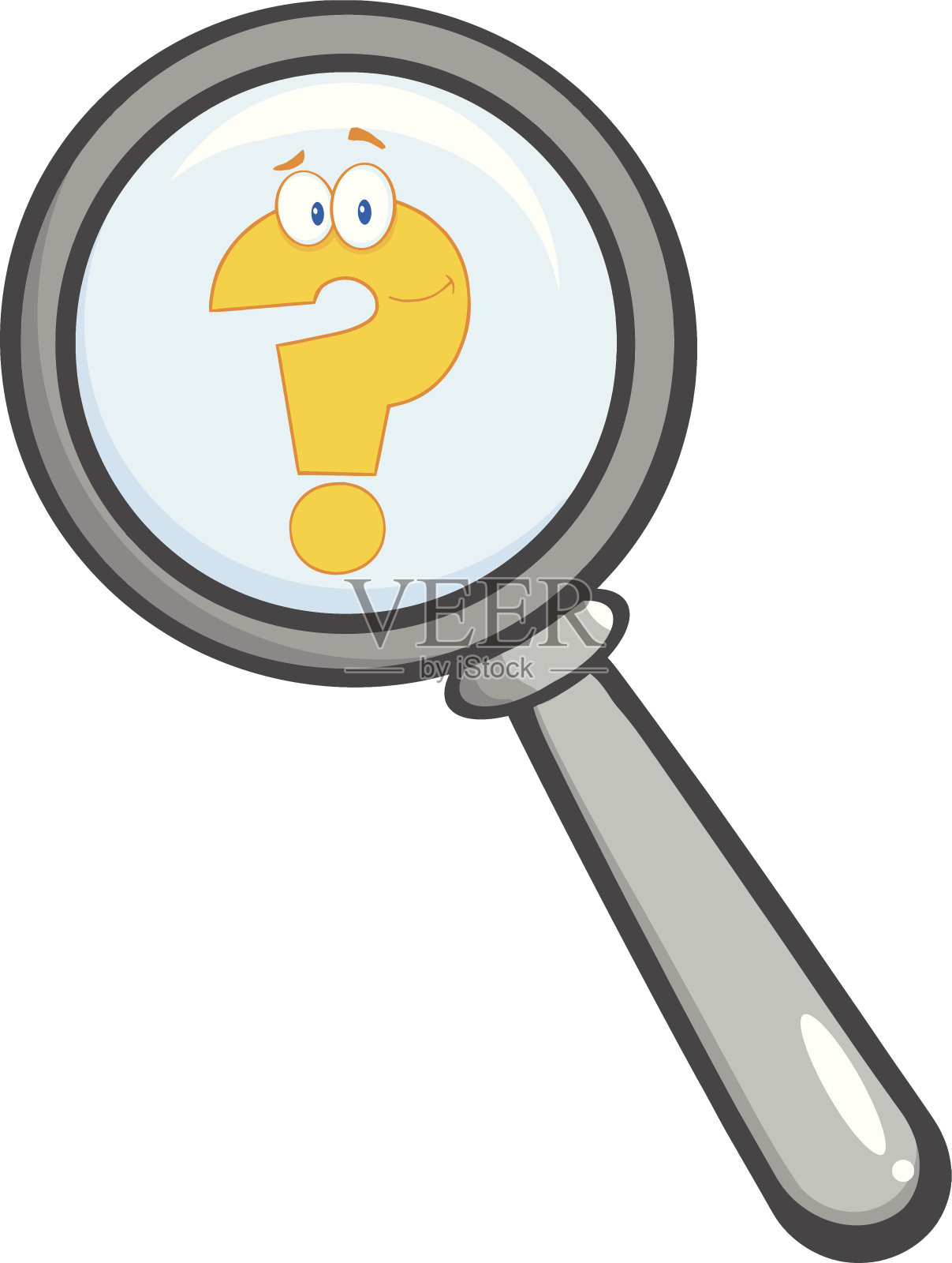 带问号的放大镜插画图片素材