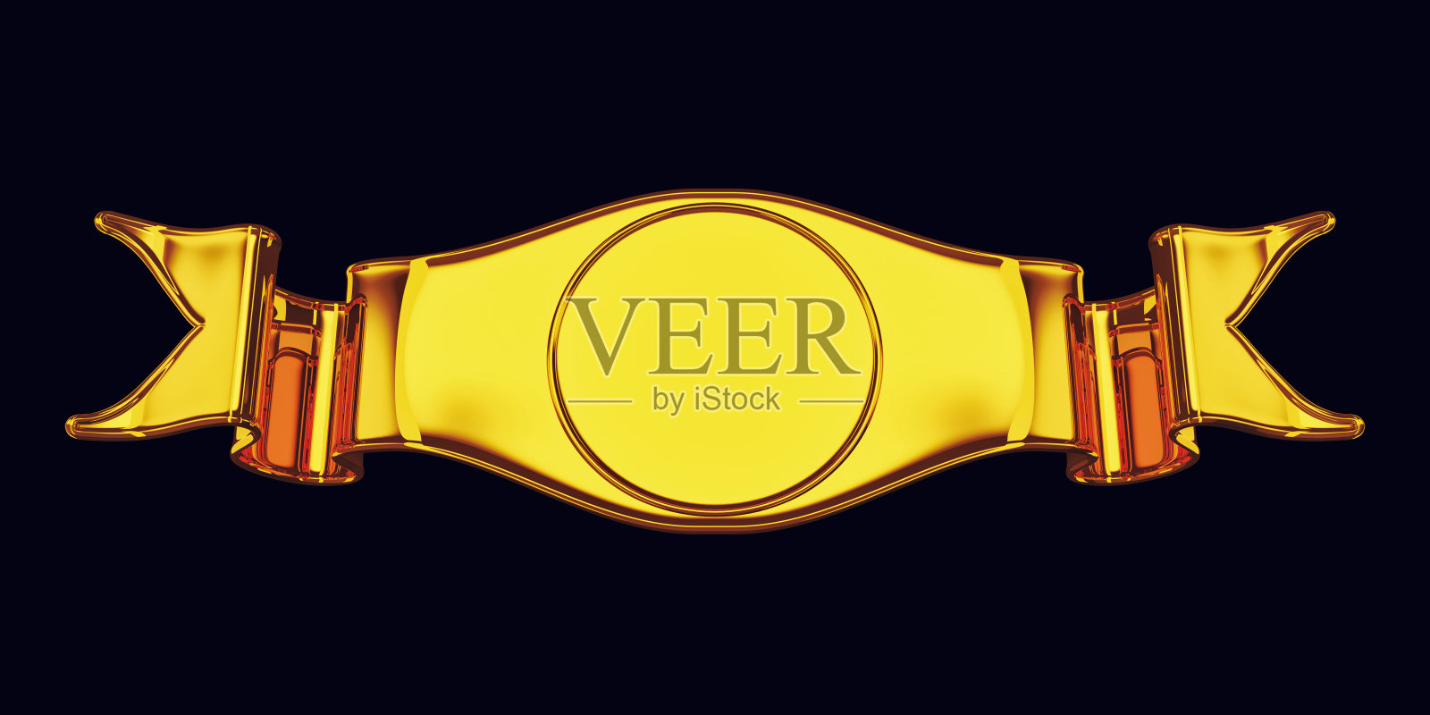 金色空白的徽章或标签，带卷，可作为证书使用照片摄影图片