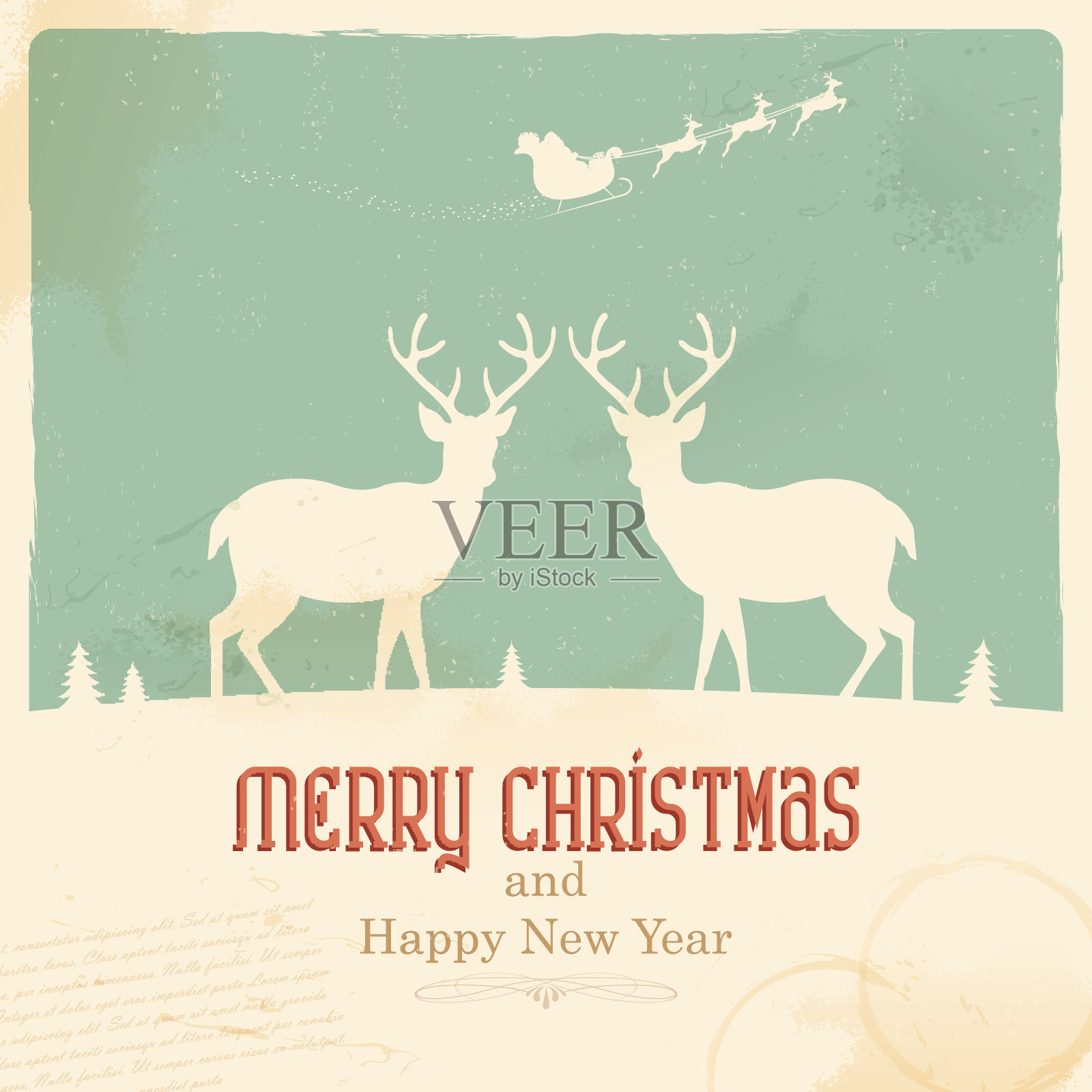 圣诞驯鹿插画图片素材