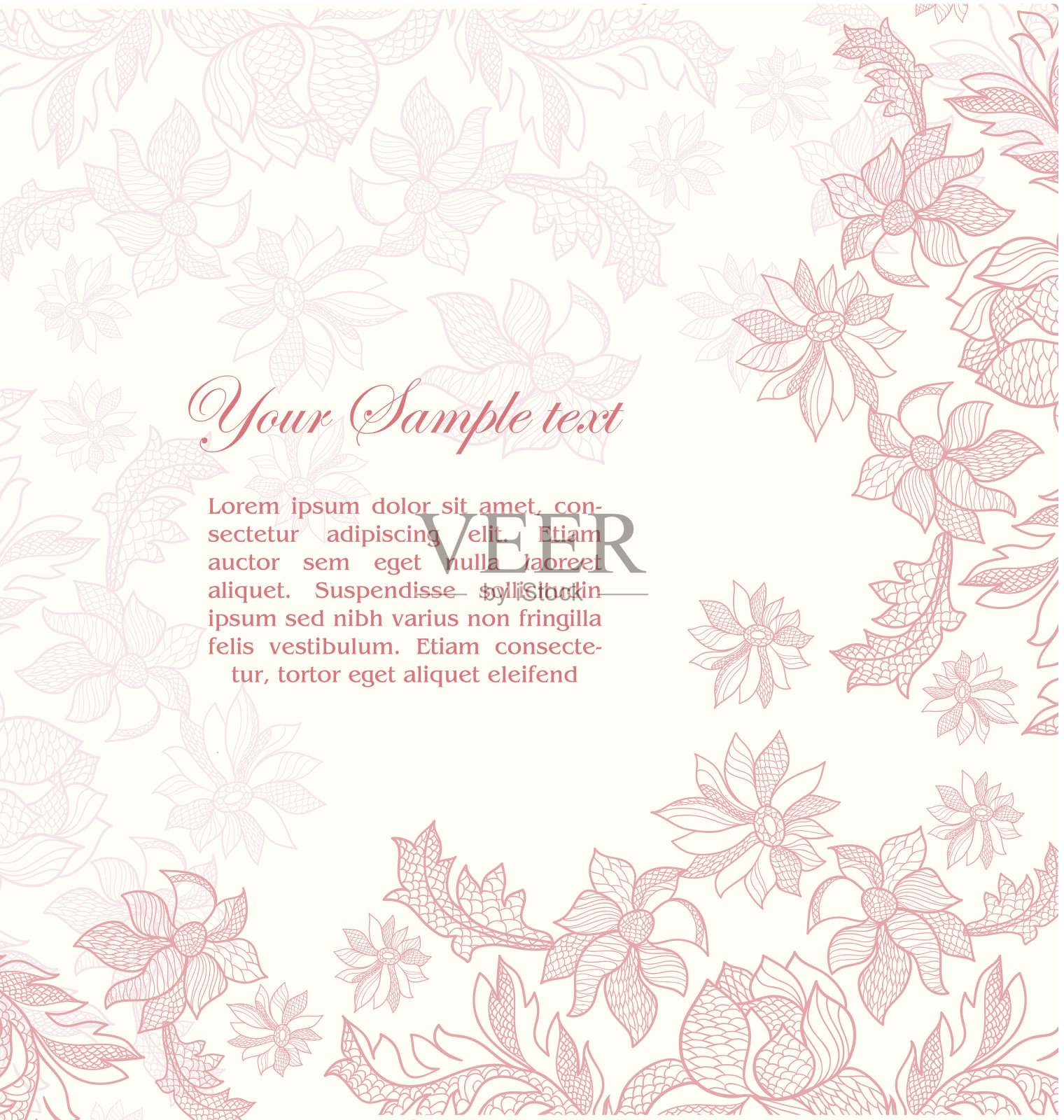 复古蕾丝背景插画图片素材