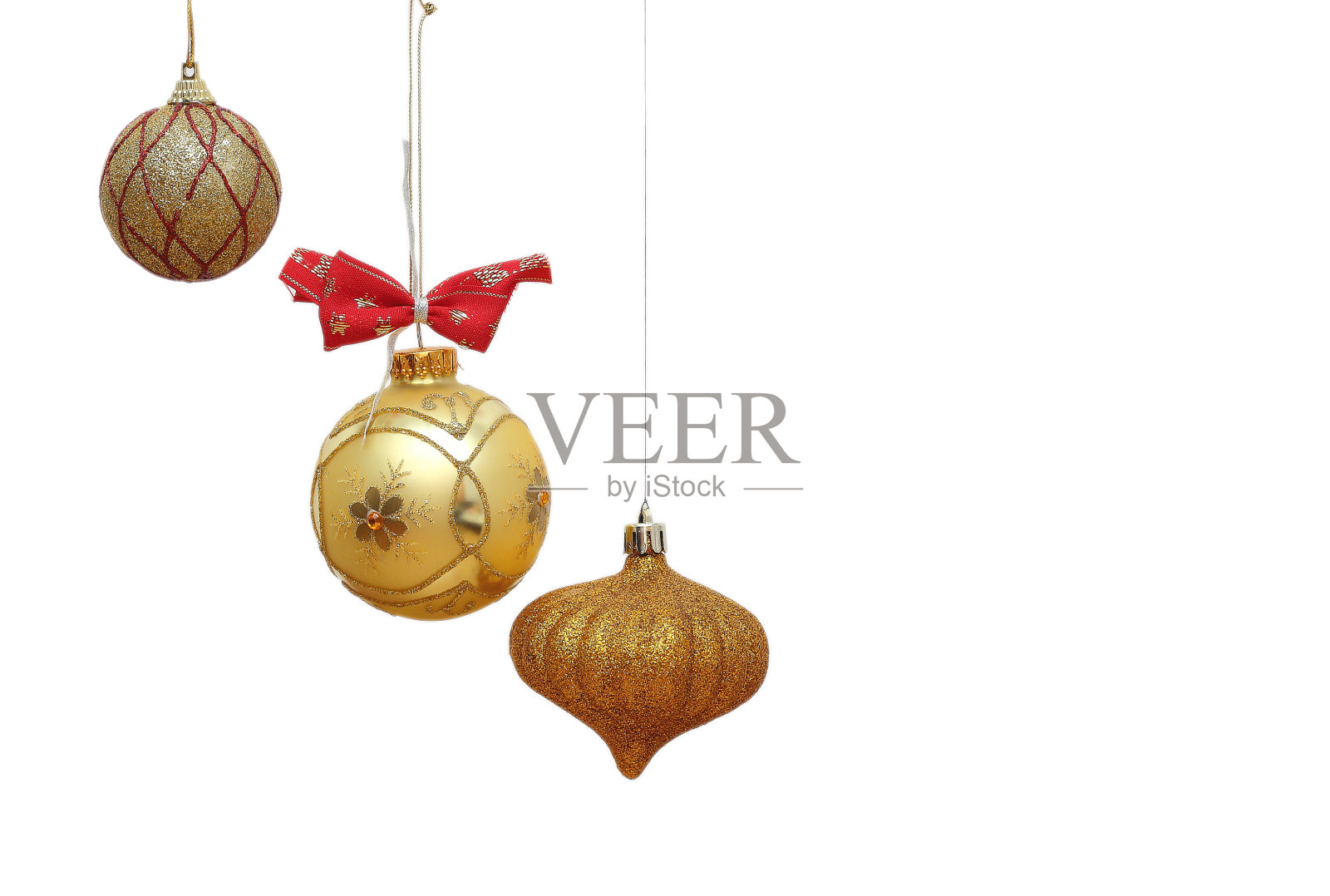 金色圣诞装饰物照片摄影图片
