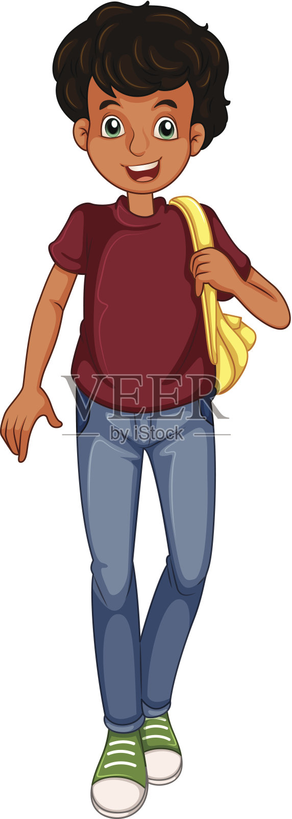 带着包走的男孩设计元素图片