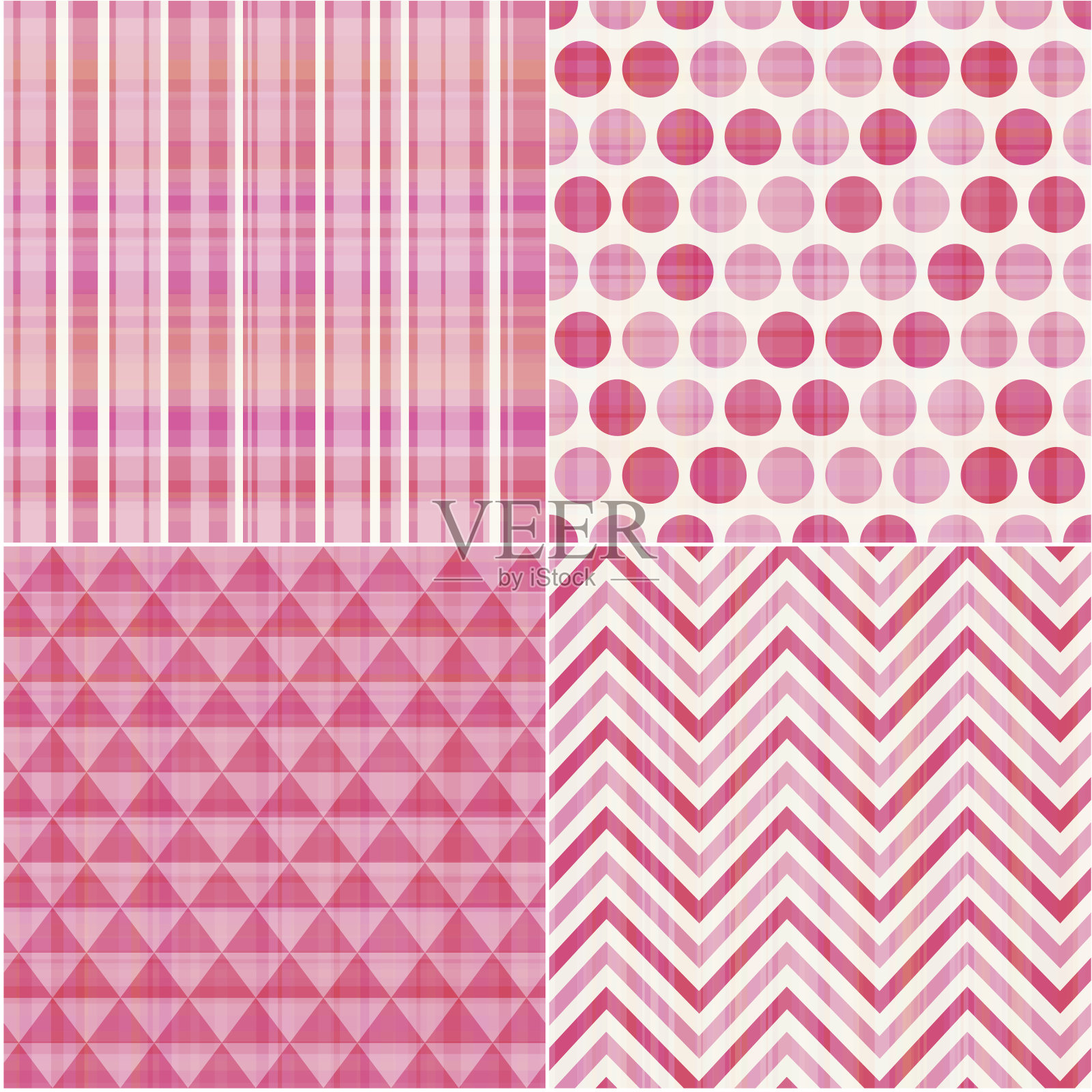 无缝几何粉红色图案插画图片素材