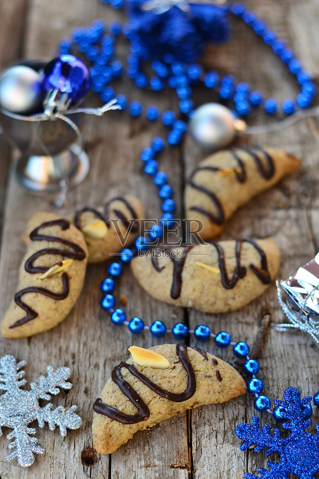 圣诞饼干。照片摄影图片